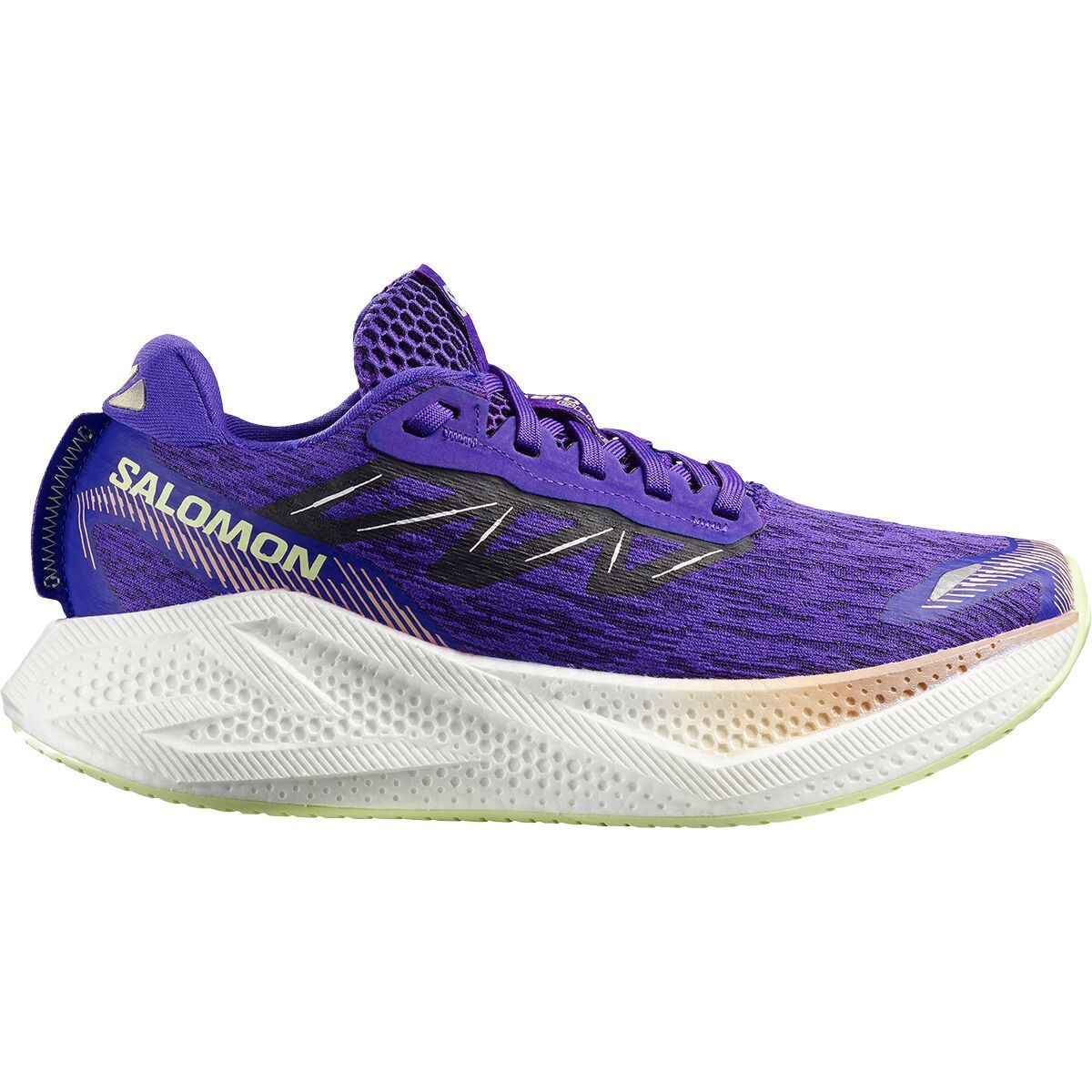 Image of Salomon Aero Glide 4 Running Shoe - Women's Deep Blue/White/Butterfly, US 7.0/UK 5.5
