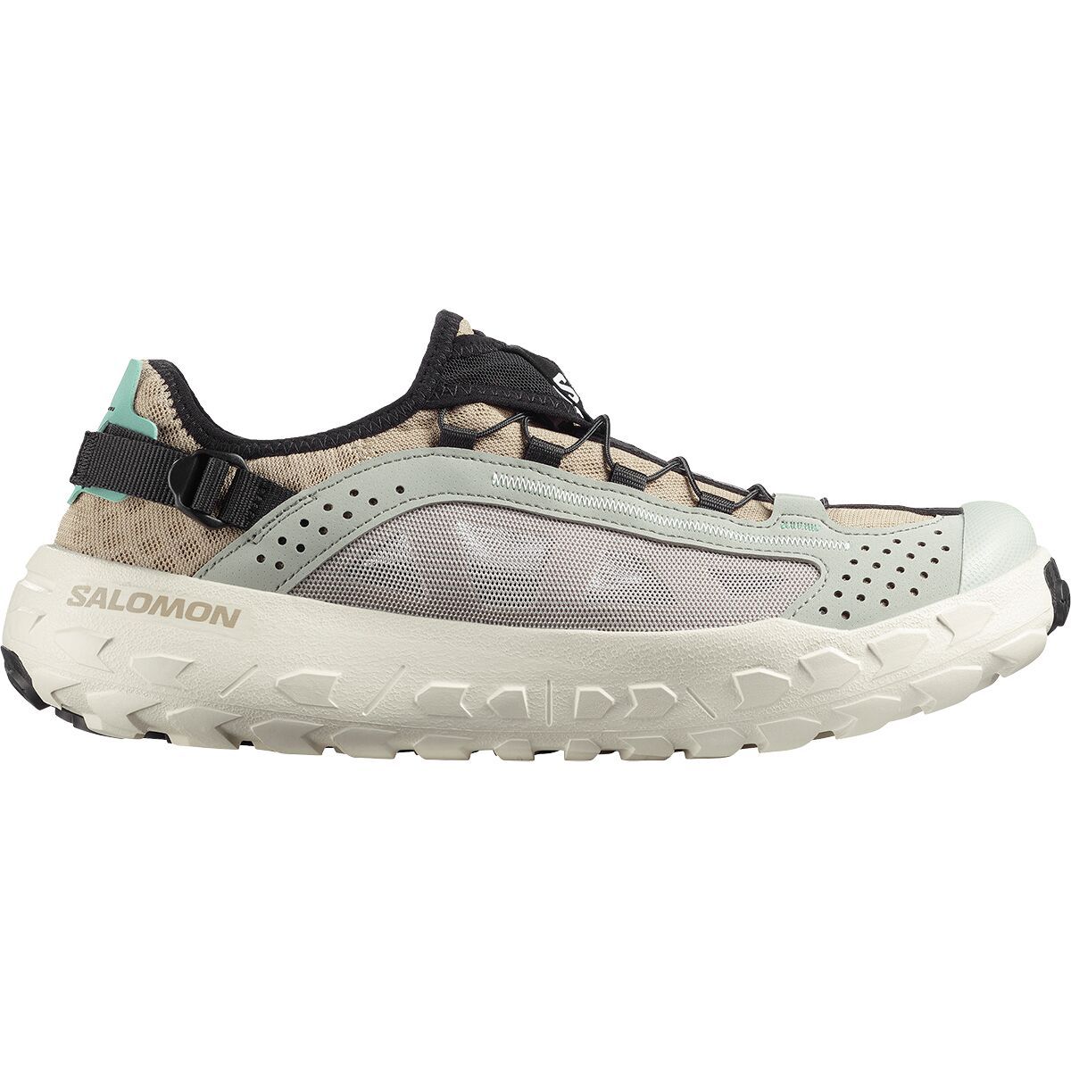 Image of Salomon Solamphibian Water Shoe - Men's Desert Tan/Wrought Iron/Clearly Aqua, US 12.0/UK 11.5