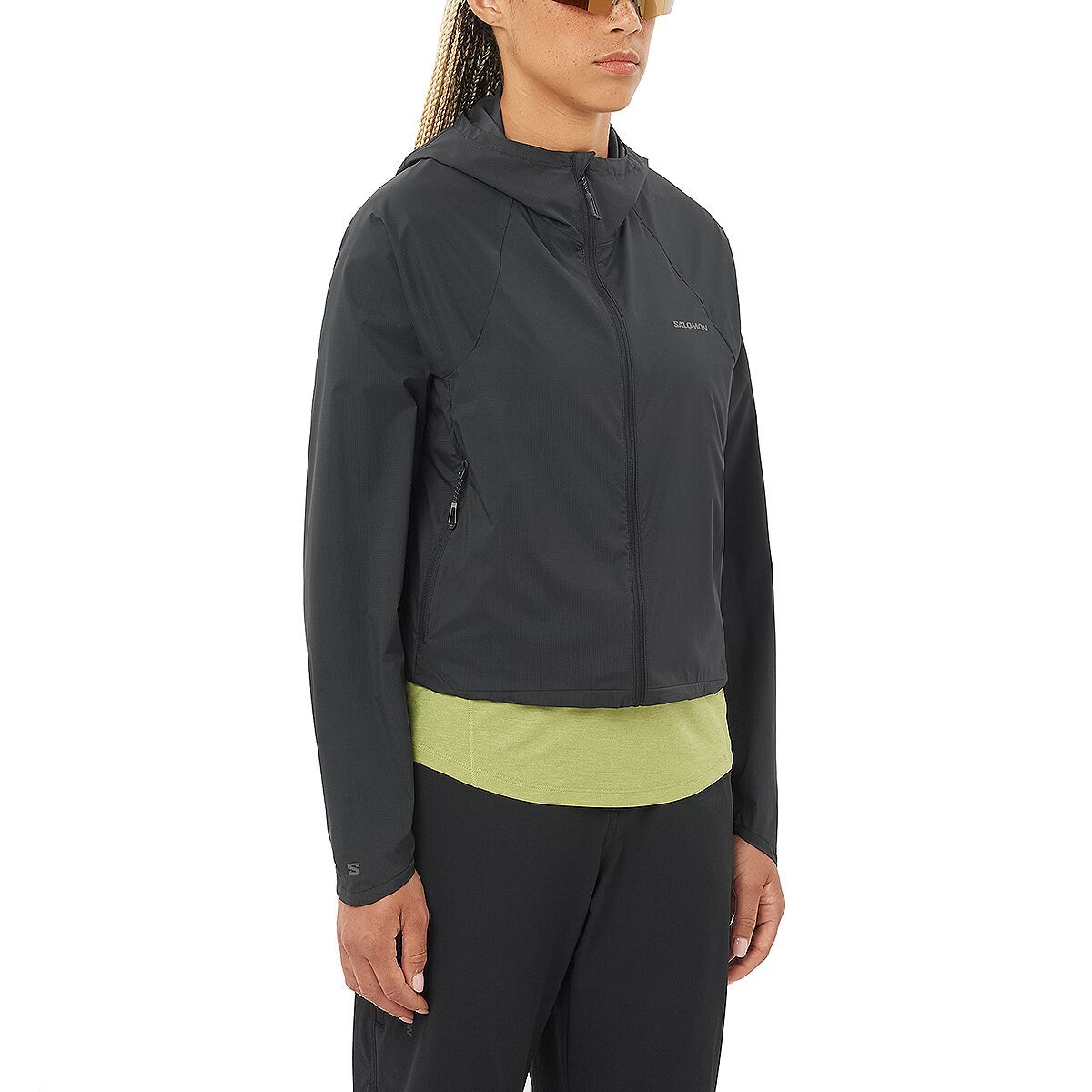 Image of Salomon Outwind Full-Zip Jacket - Women's Deep Black, L