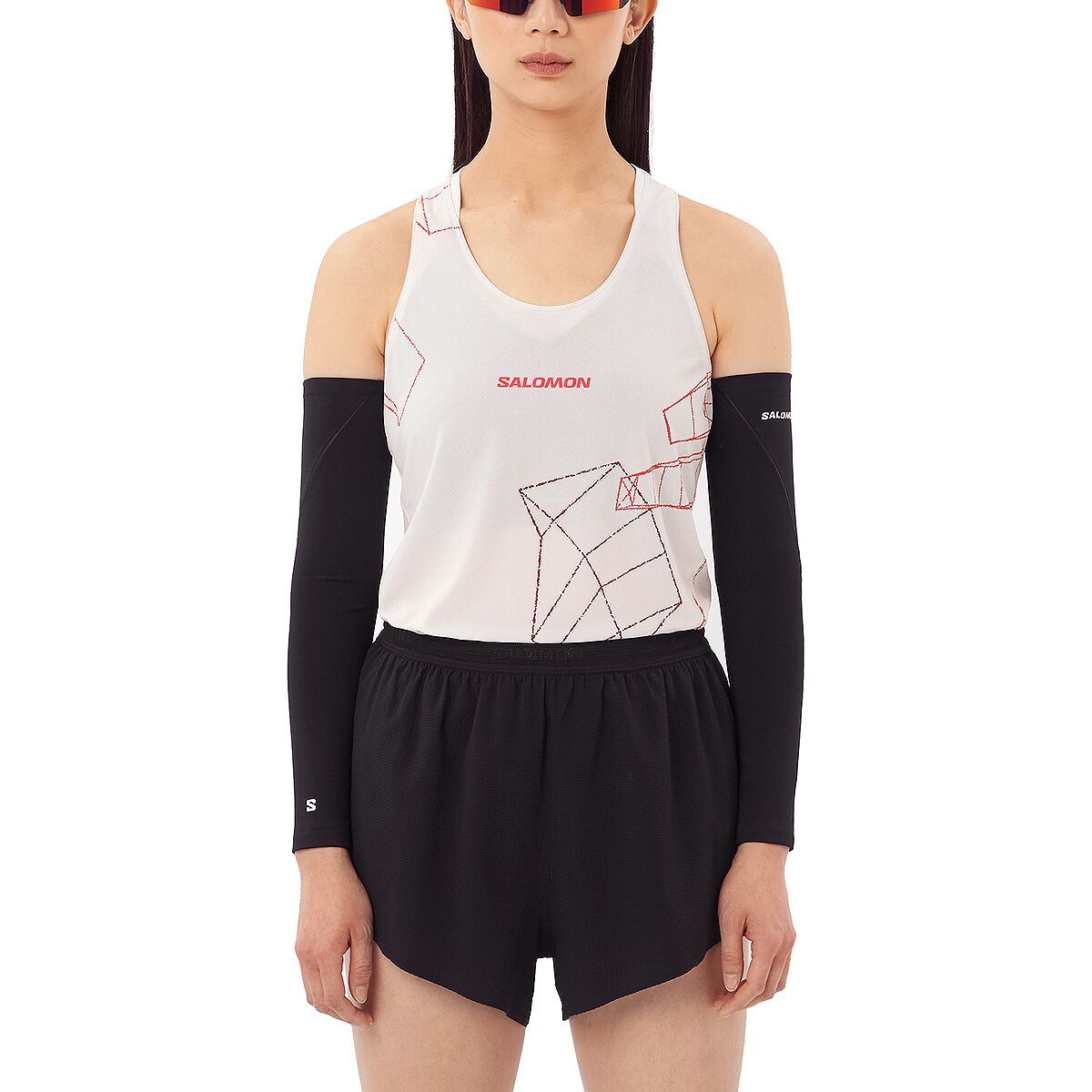 Image of Salomon S/Lab Speed Singlet Tank Top - Women's Lilac Ash / Fiery Red, XL