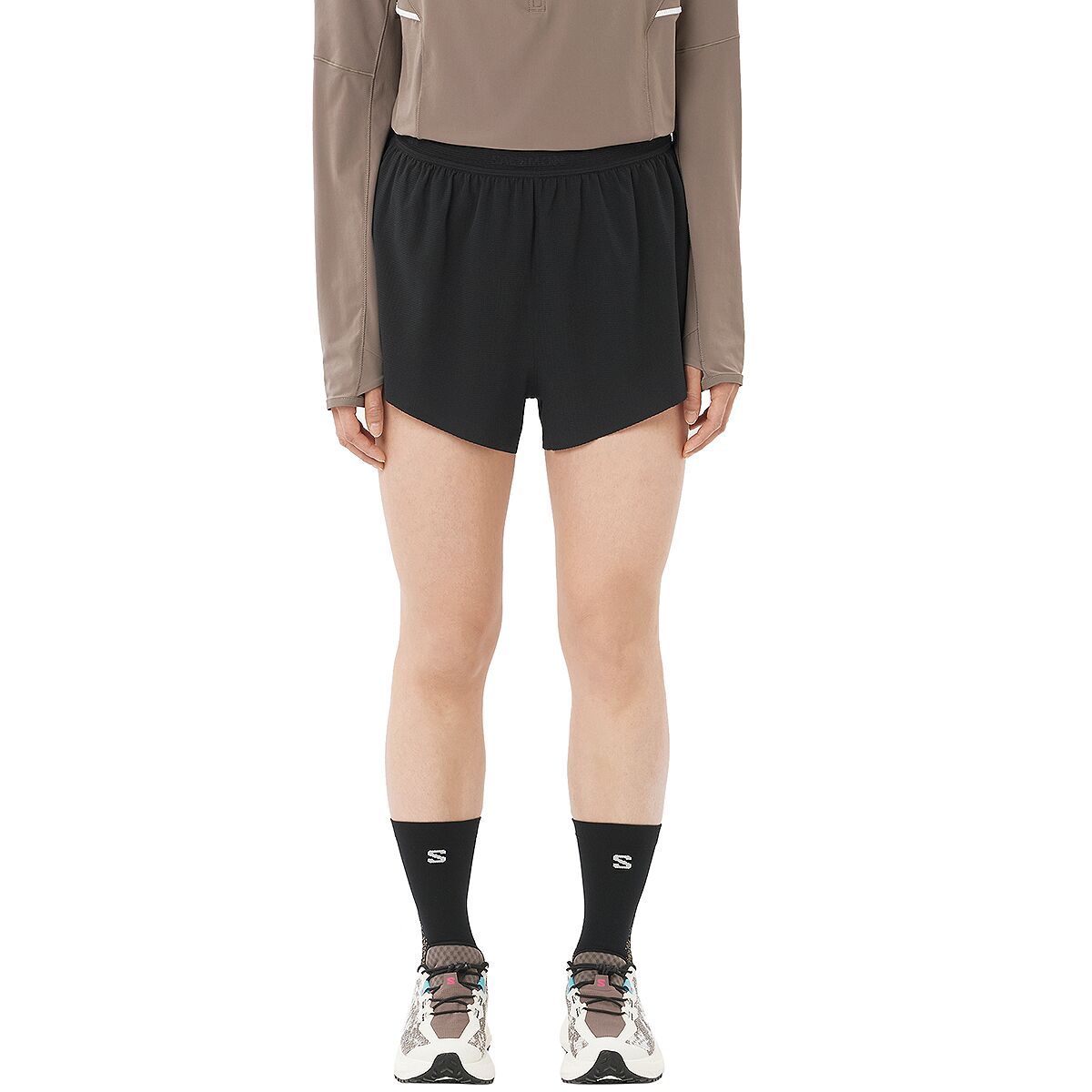 Image of Salomon Sense Aero Splt 3in Shorts - Women's Deep Black, M