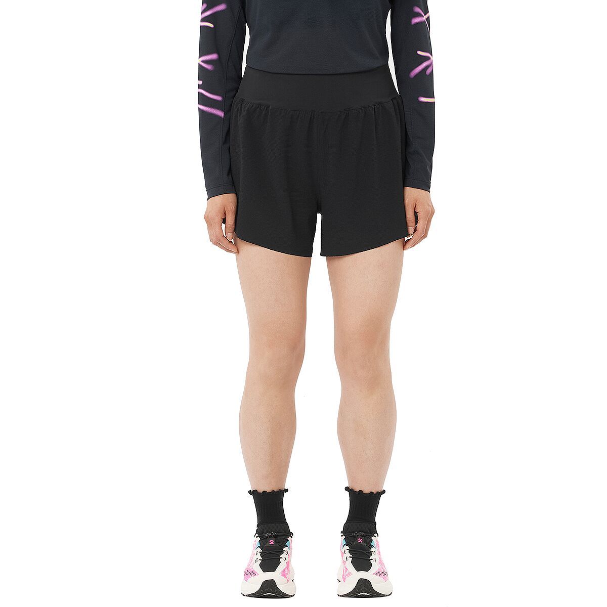 Image of Salomon Sense Aero Stow 4in Short - Women's Deep Black, XL