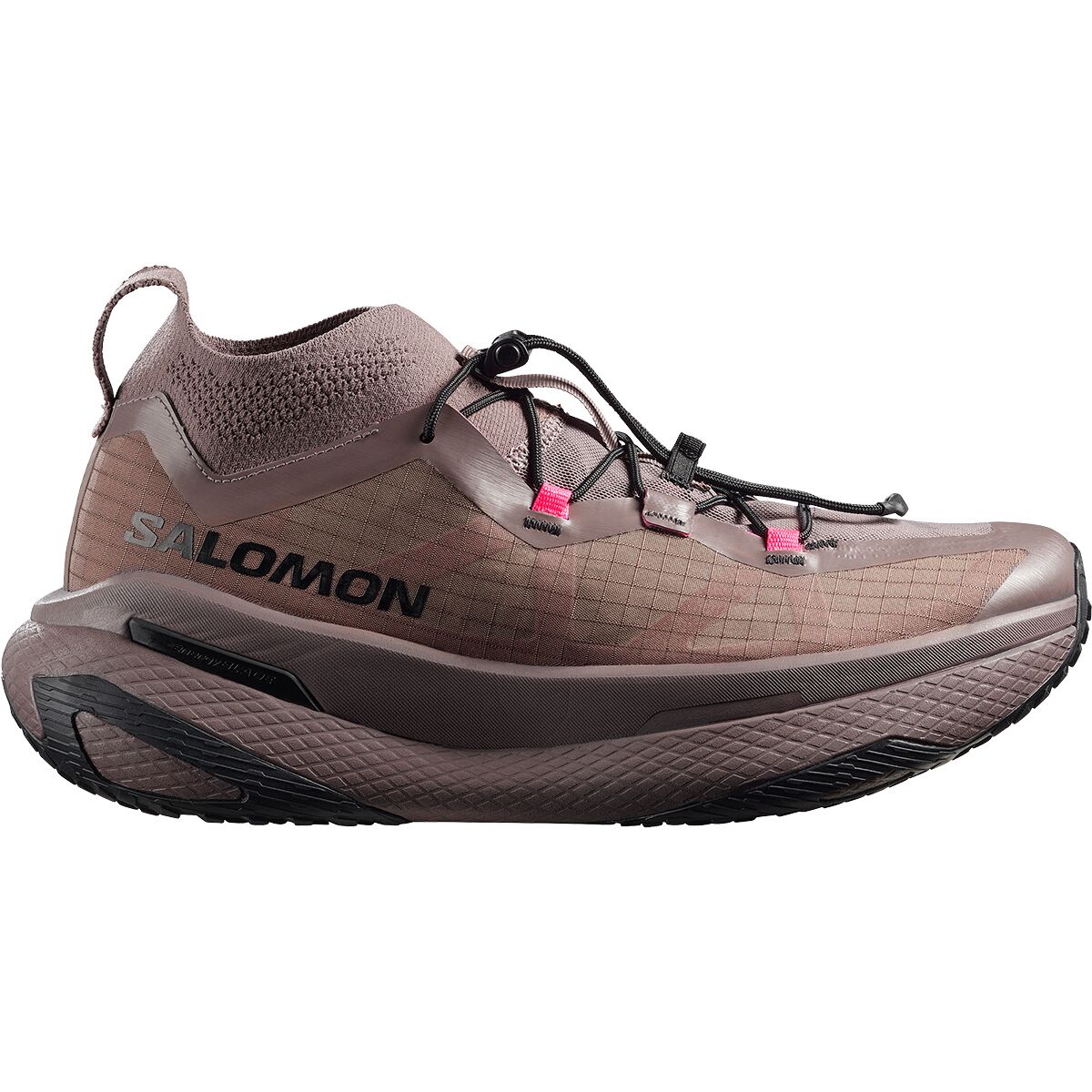 Salomon Salomon Grvl Concept Running Shoe Iron/Black/Knockout Pink, Mens 7.0/Womens 8.0