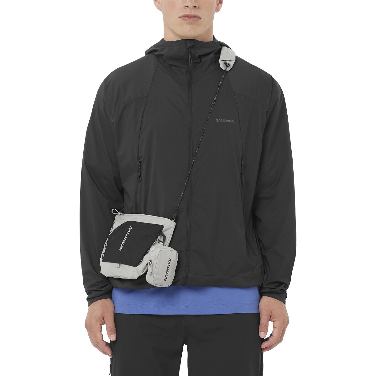 Image of Salomon Outwind Full-Zip Jacket - Men's Deep Black, M