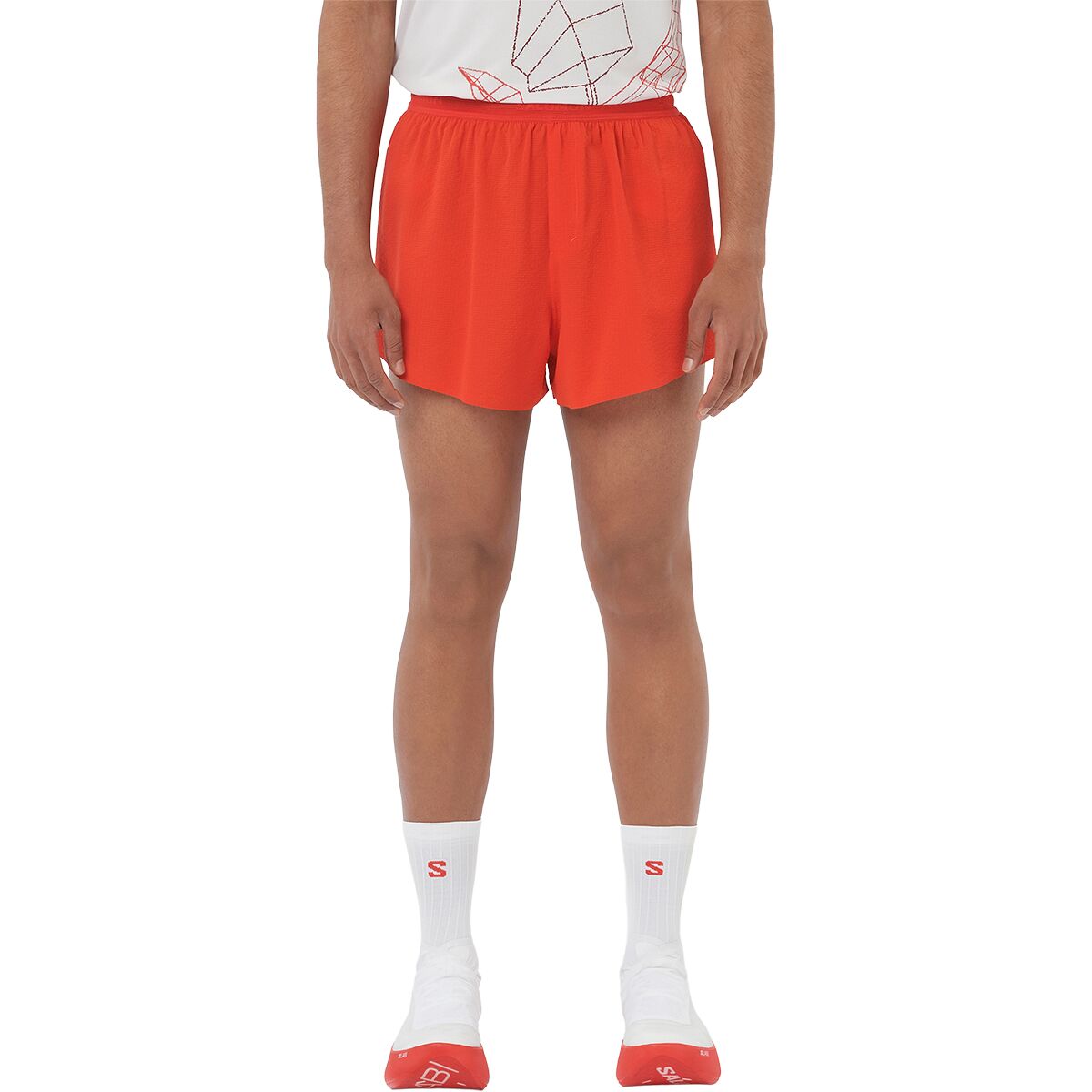 Image of Salomon Sense Aero Split 3in Short - Men's Fiery Red, L