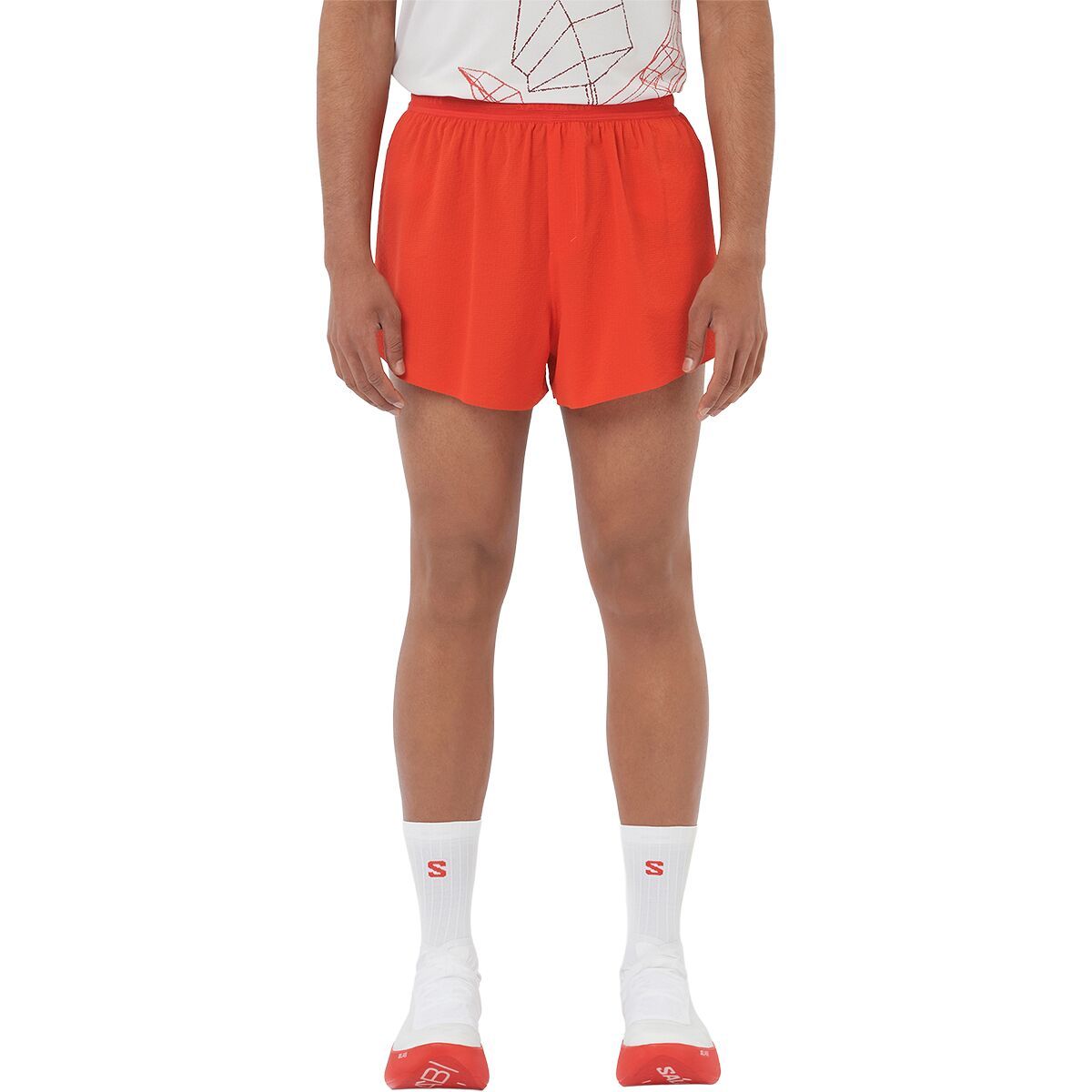 Image of Salomon Sense Aero Split 3in Short - Men's Fiery Red, L