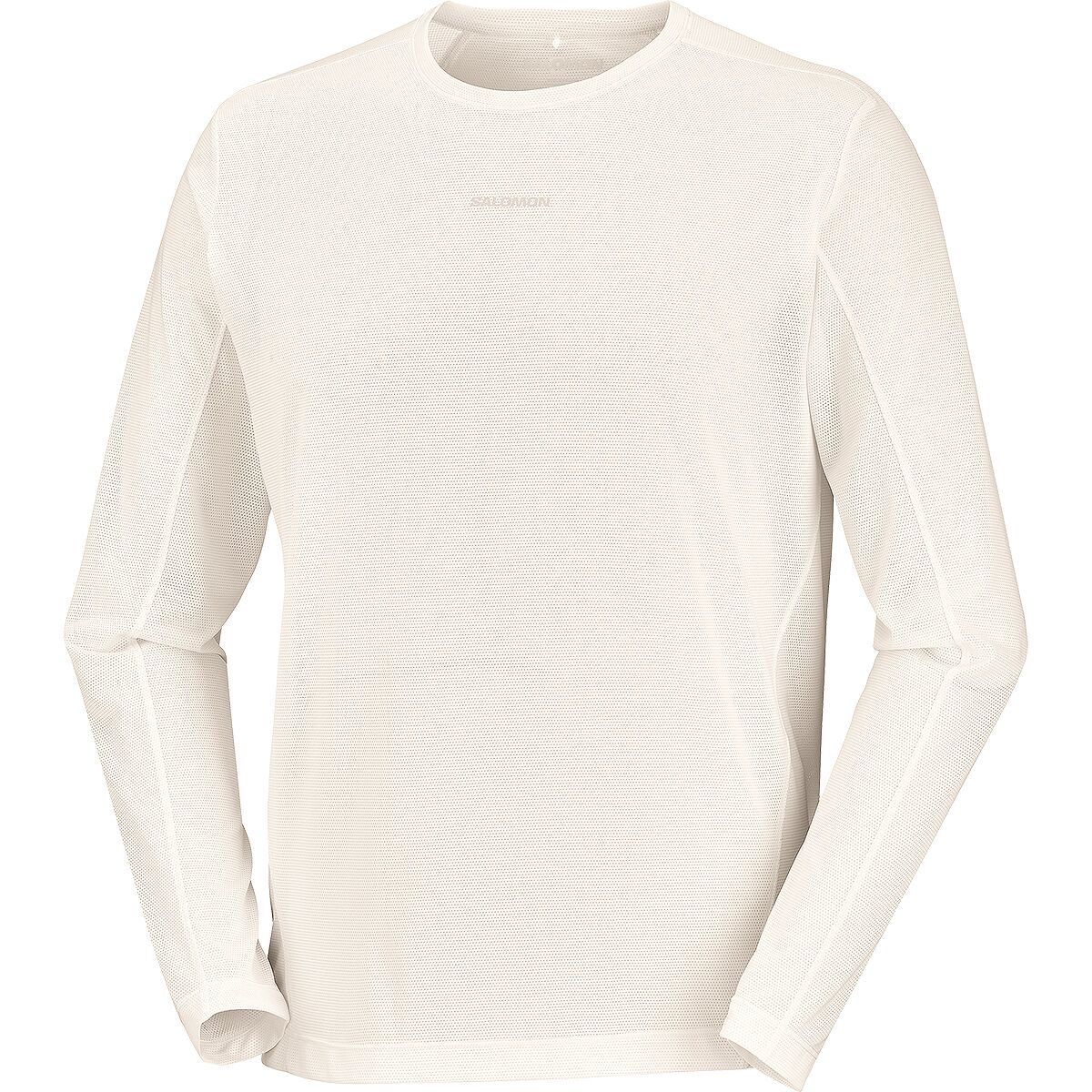 Image of Salomon Shkout Core GFX Long-Sleeve T-Shirt - Men's Whisper White/Pink Frosting/Icy Pink, XL