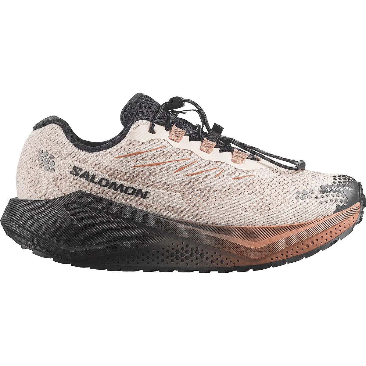 Image of Salomon Aero Blaze 4 Grvl GTX Running Shoe - Women's Vanilla Ice/Black/Burro, US 8.5/UK 7.0