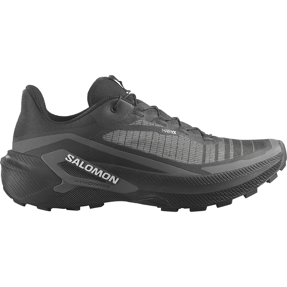 Image of Salomon Genesis 2 Trail Running Shoe - Men's Black/Black/White, US 9.0/UK 8.5