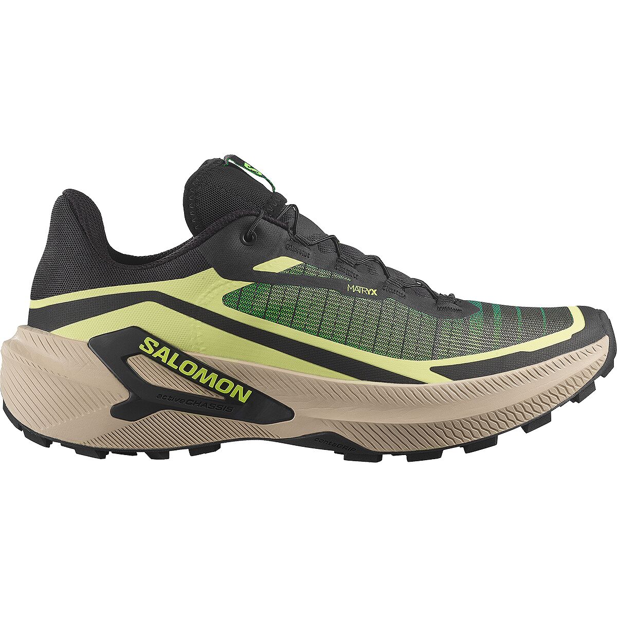 Salomon Genesis 2 Trail Running Shoe - Men's Sunny Lime/Black/Bog, US 12.0/UK