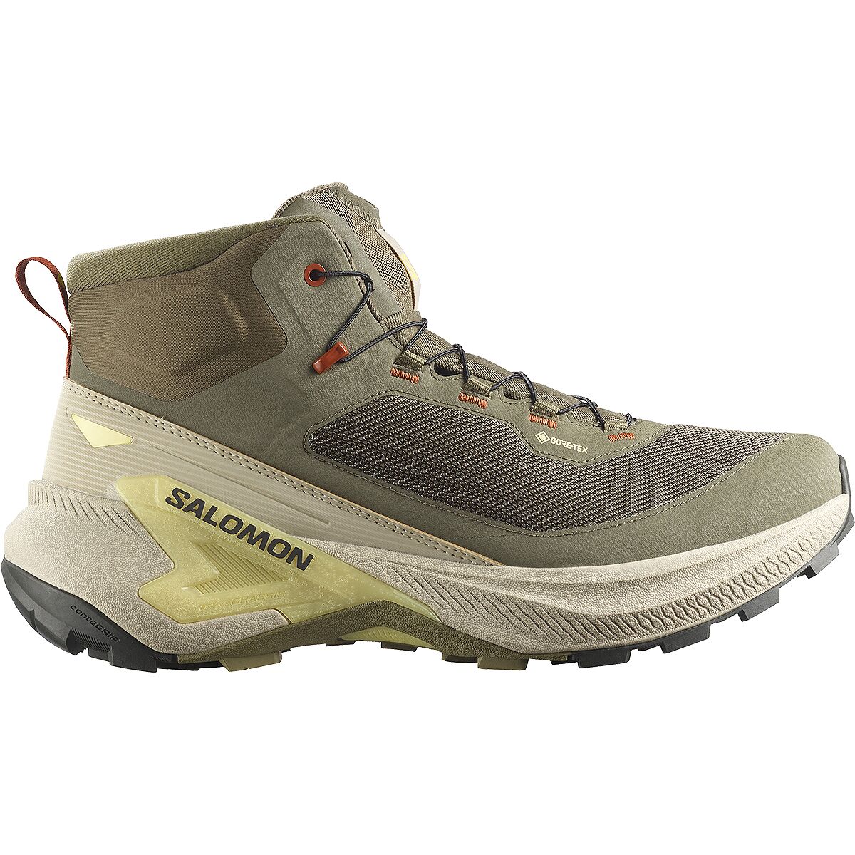 Image of Salomon Genesis Mid GTX Hiking Boot - Men's Olive Night/Peat/Eucalyptus, US 9.0/UK 8.5