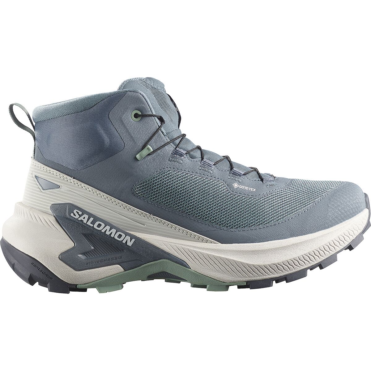 Image of Salomon Genesis Mid GTX Hiking Boot - Women's Grisaille/Green Milieu/Nine Iron, US 9.0/UK 7.5