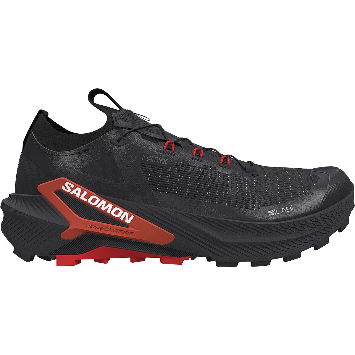 Image of Salomon S/Lab Genesis 2 Trail Running Shoe Black/Black/Fiery Red, Mens 8.0/Womens 9.0