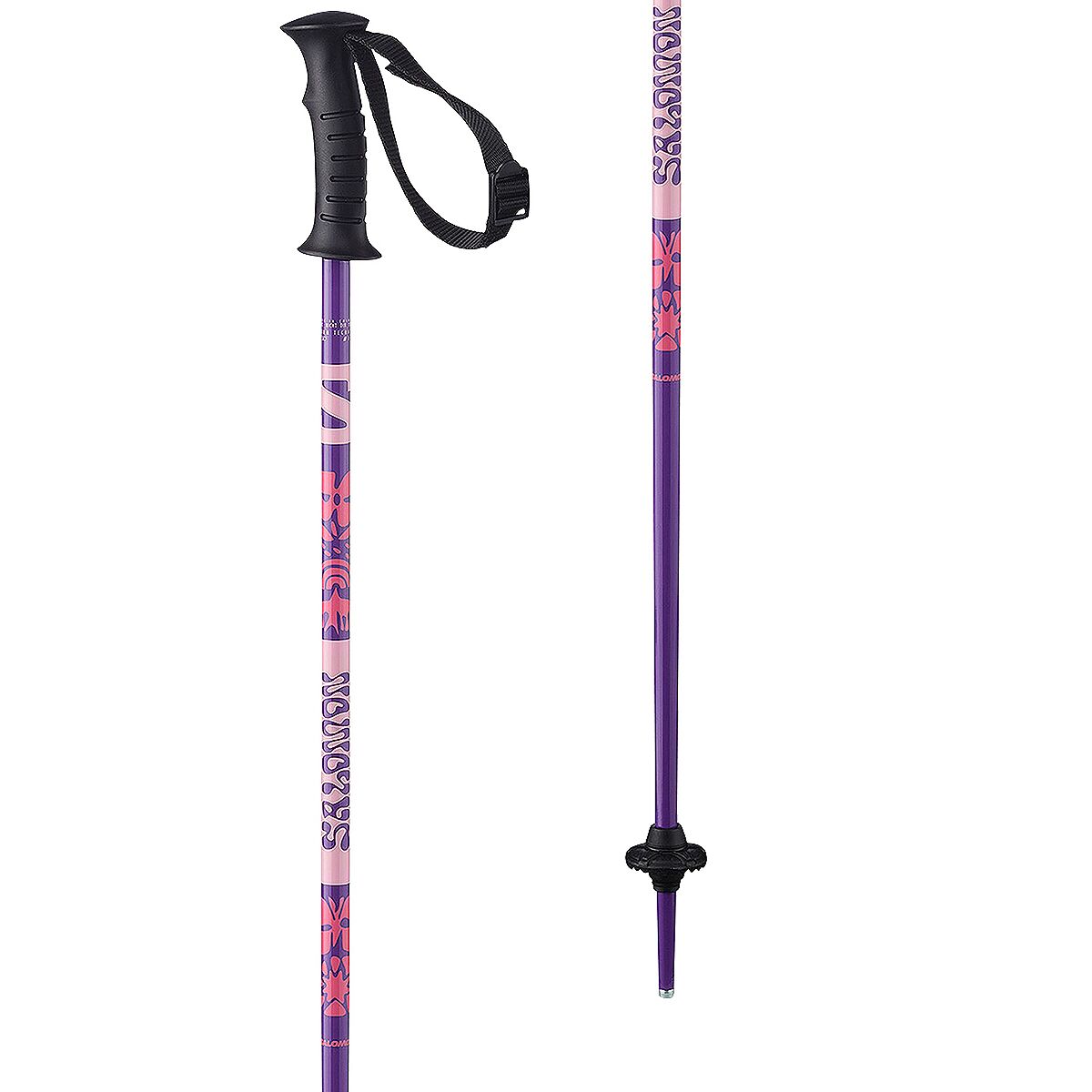 Image of Salomon Kaloo Jr Ski Poles - Kids' Sun Kissed Coral/Pansy, 85cm