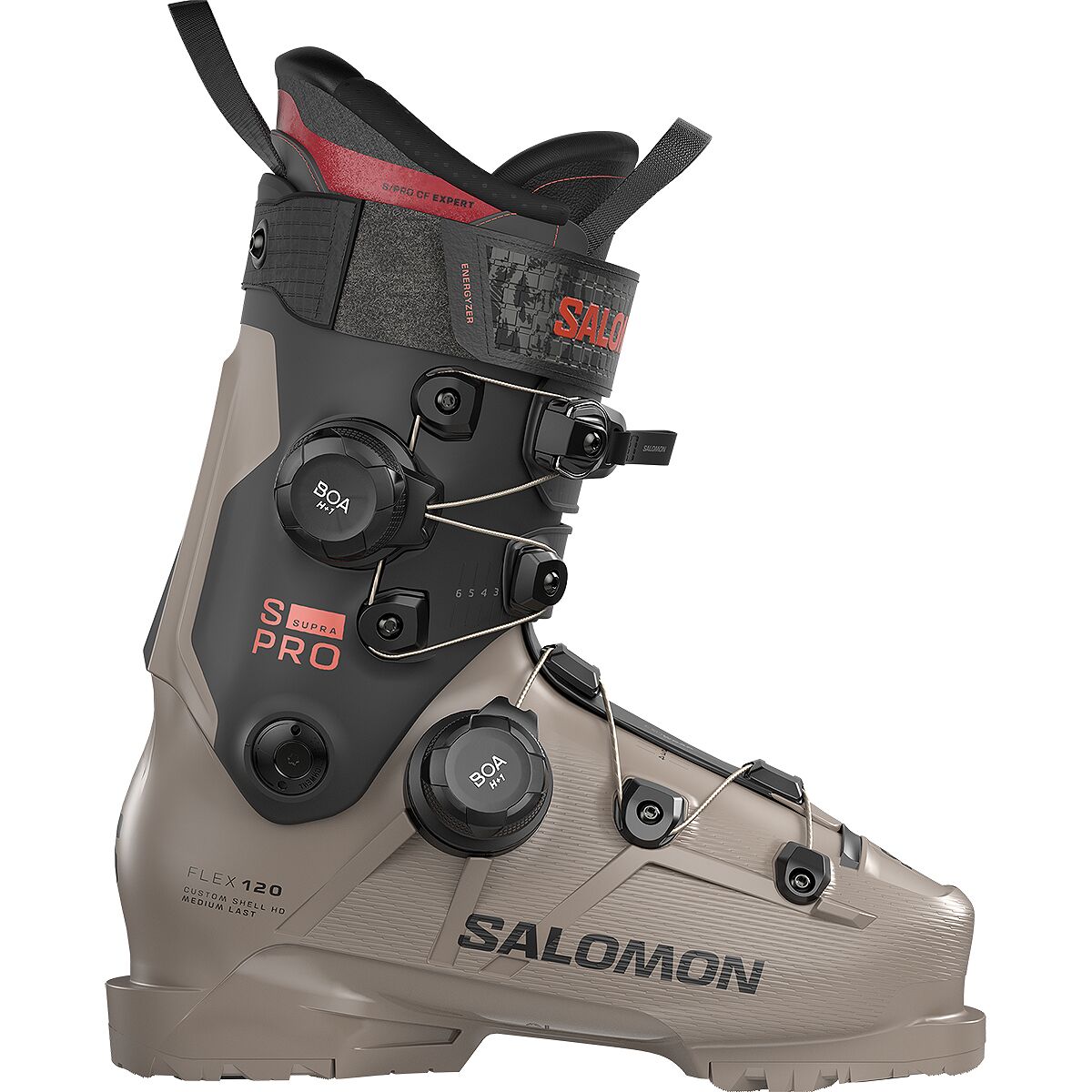 Image of Salomon S/Pro Supra 120 Dual BOA Boot - 2027 Roasted Cashew/Black/Samba Met, 27.0/27.5