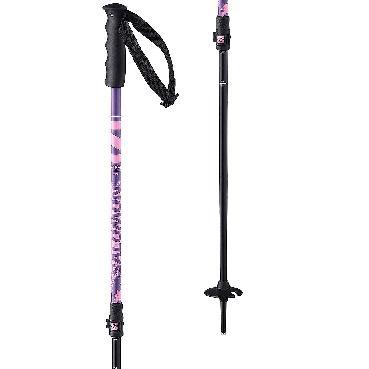 Image of Salomon Steep Vario Jr Ski Poles - Kids' Pink/Pansy, One Size