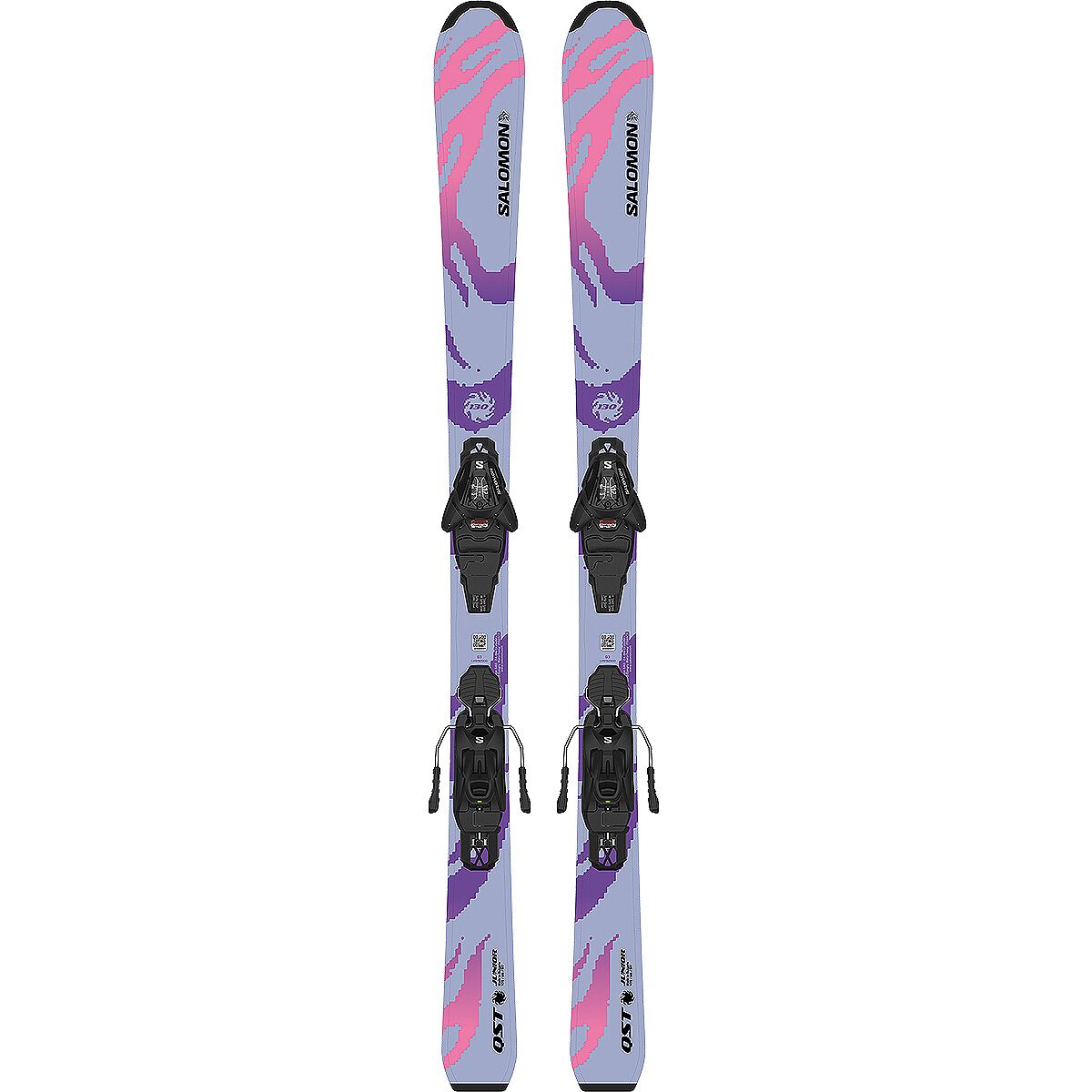 Image of Salomon QST JR Ski w/ L6 GW Binding - 2027 - Kids' Cosmic Sky/Pastel Pink/Ultra Violet, 150cm