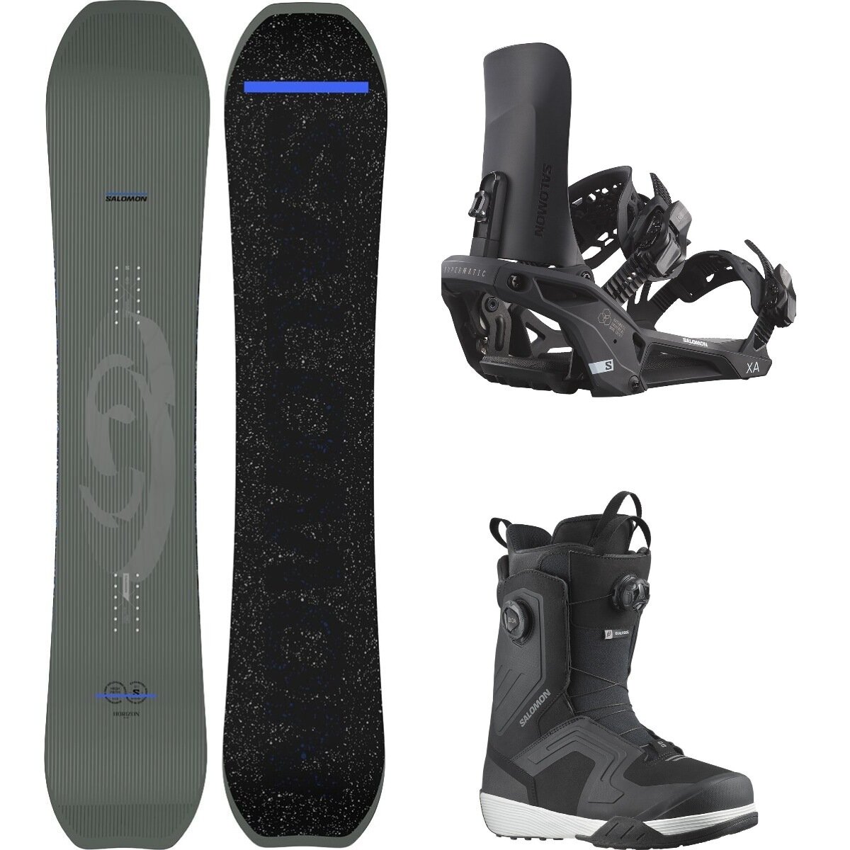 Image of Salomon Highpath Snowboard + XA Supermatic Binding + Dialogue Boot One Color,Black,Black/Black/White, 156cm,L,29