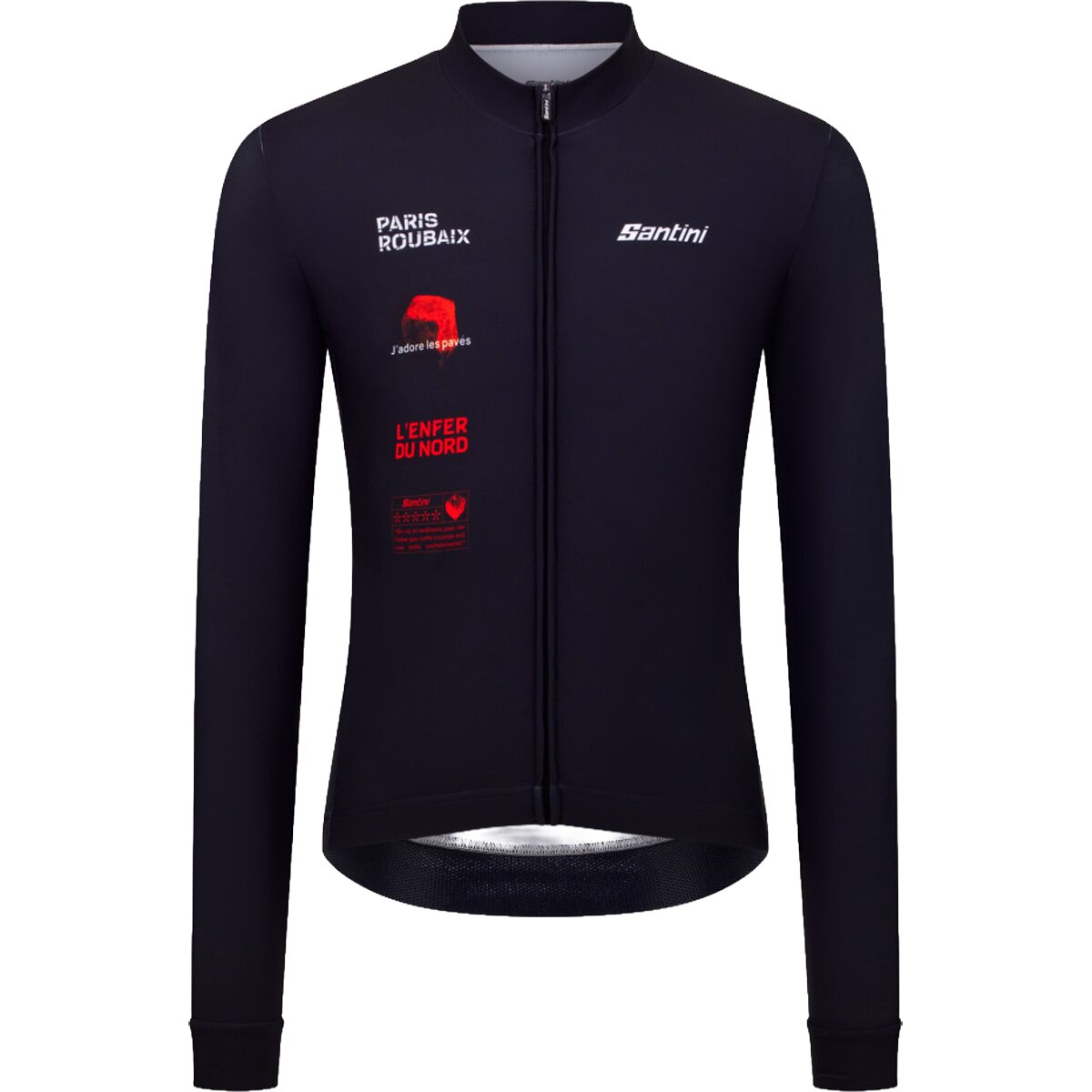Image of Santini Paris-Roubaix Hauts-De-France Long-Sleeve Jersey - Men's Nero, M