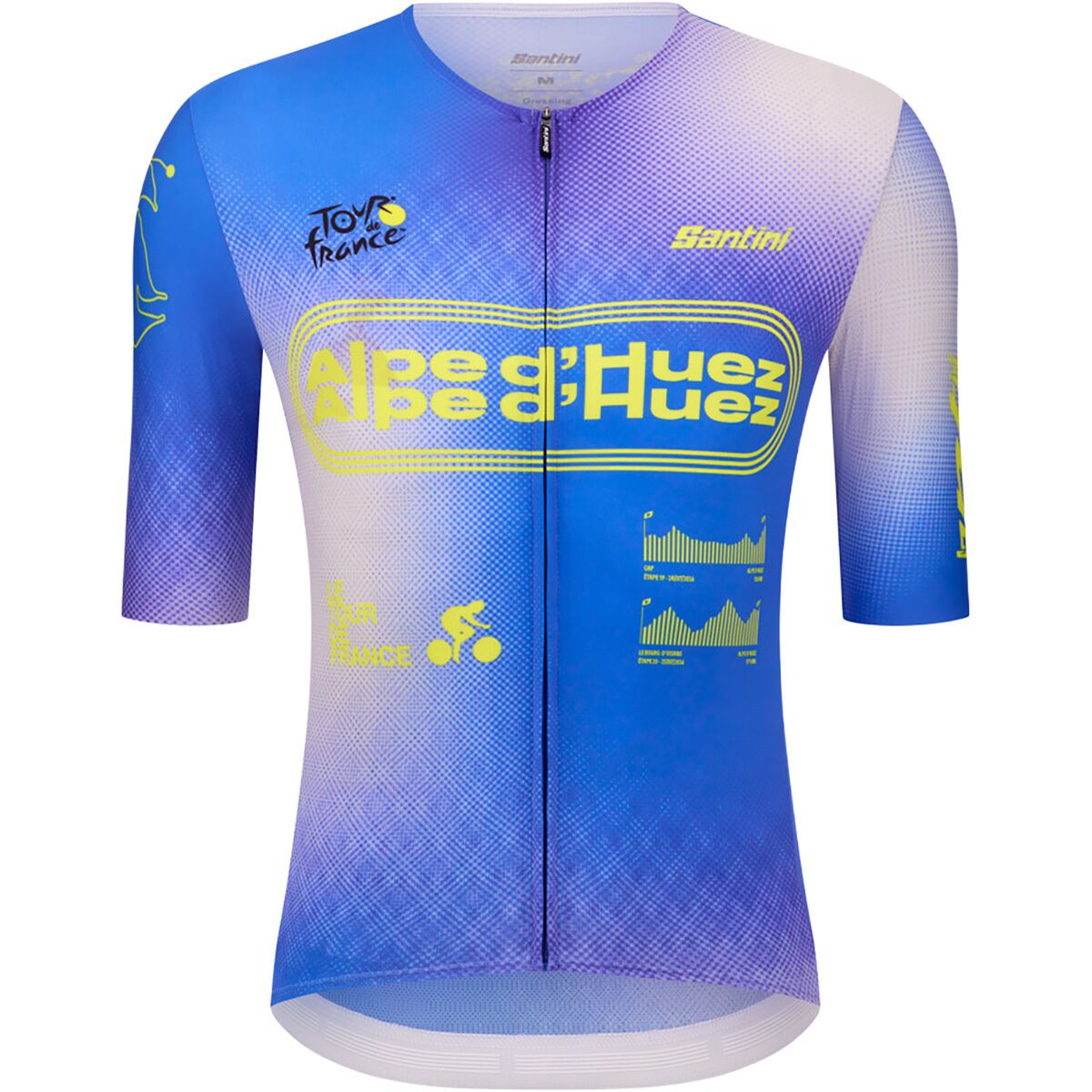 Image of Santini TDF Alpe D'Huez Short-Sleeve Jersey - Men's Lilla/Lilac Purple, L