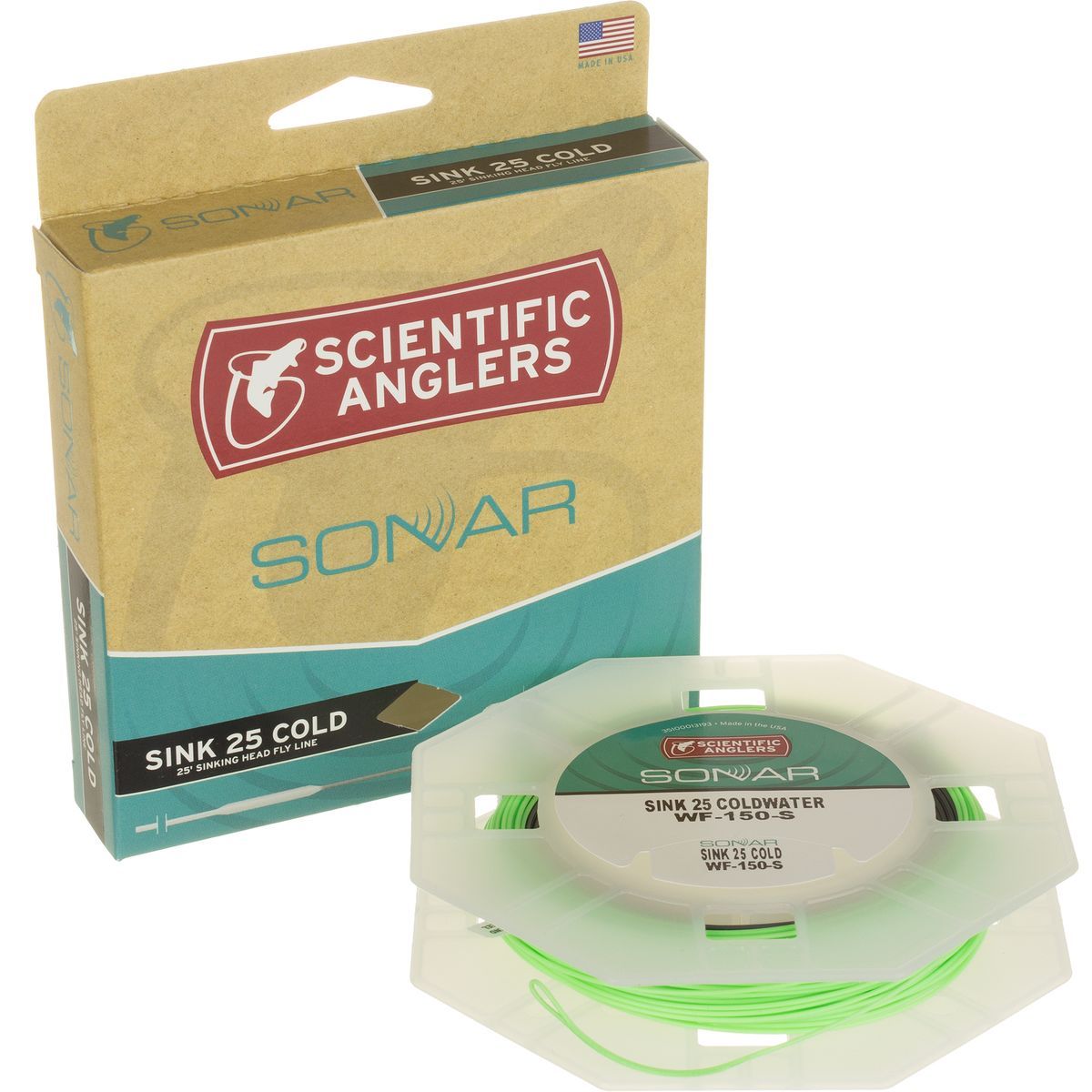 Image of Scientific Anglers Sonar Sink 25 Cold Fly Line Chartreuse / Charcoal, 150gr 4-6wt