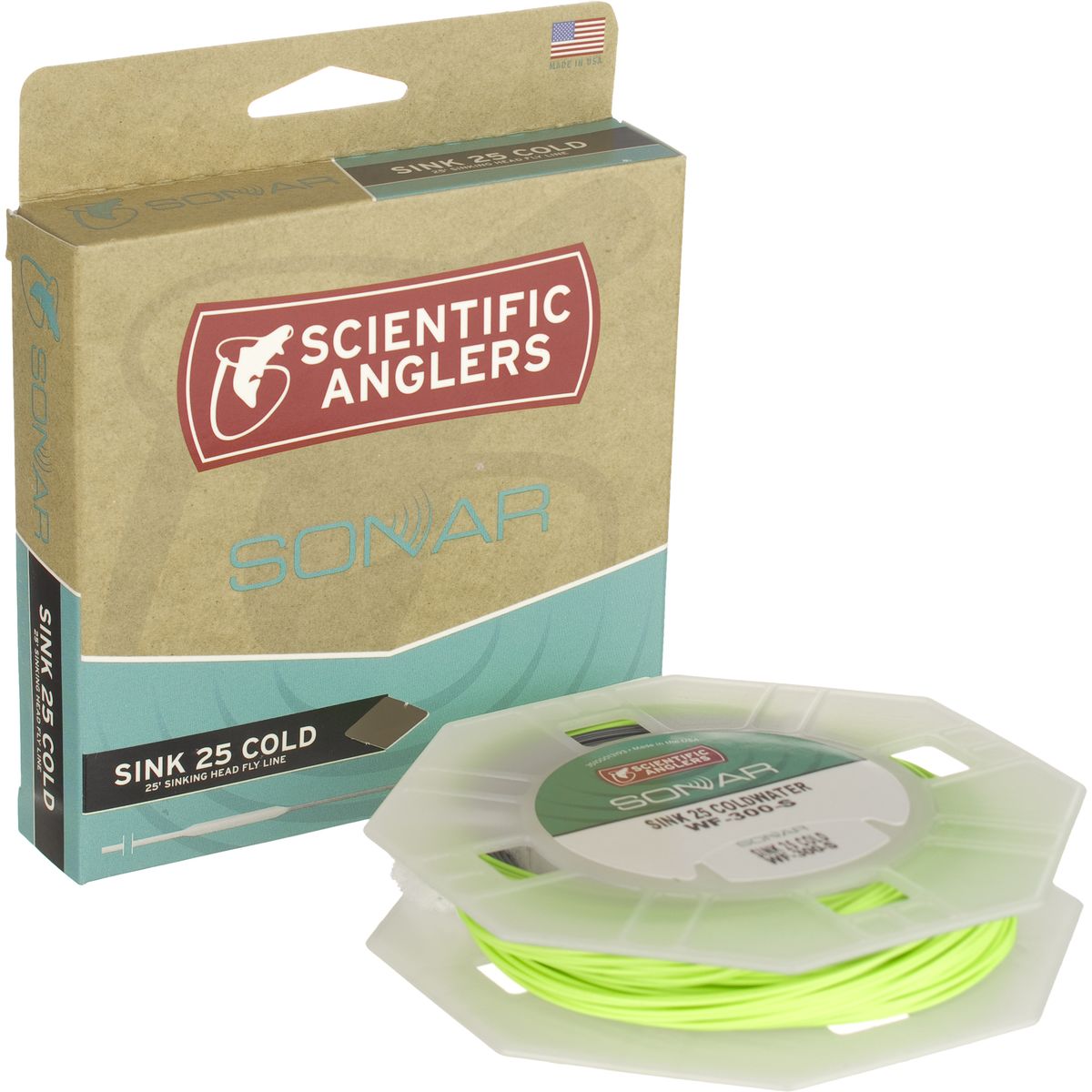 Image of Scientific Anglers Sonar Sink 25 Cold Fly Line Green / Charcoal, 300gr 7-9wt