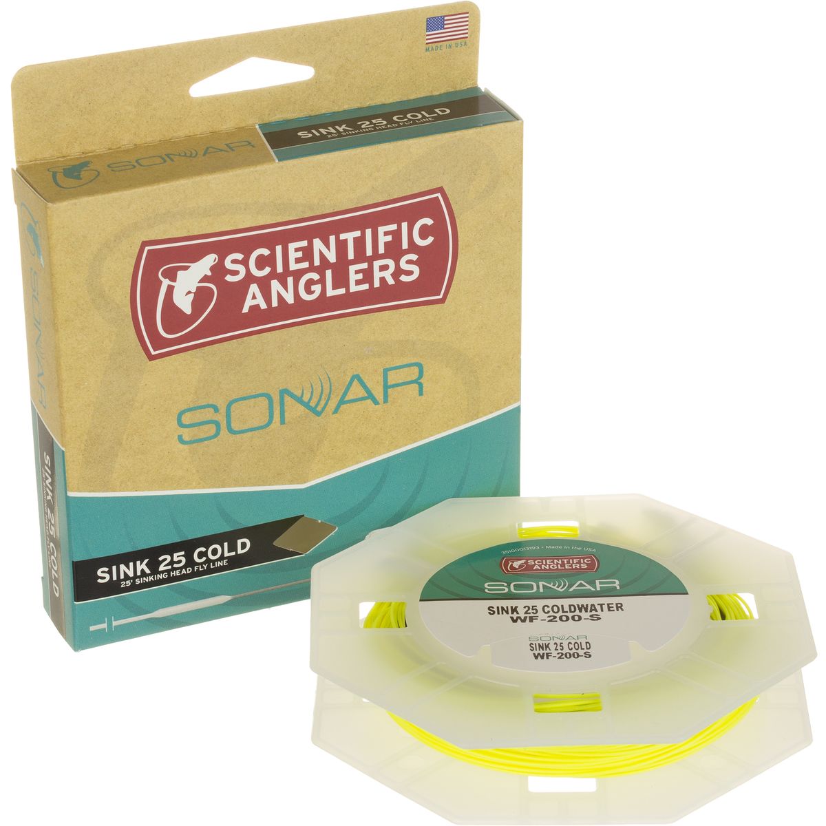 Image of Scientific Anglers Sonar Sink 25 Cold Fly Line Yellow / Charcoal, 200gr 5-7wt