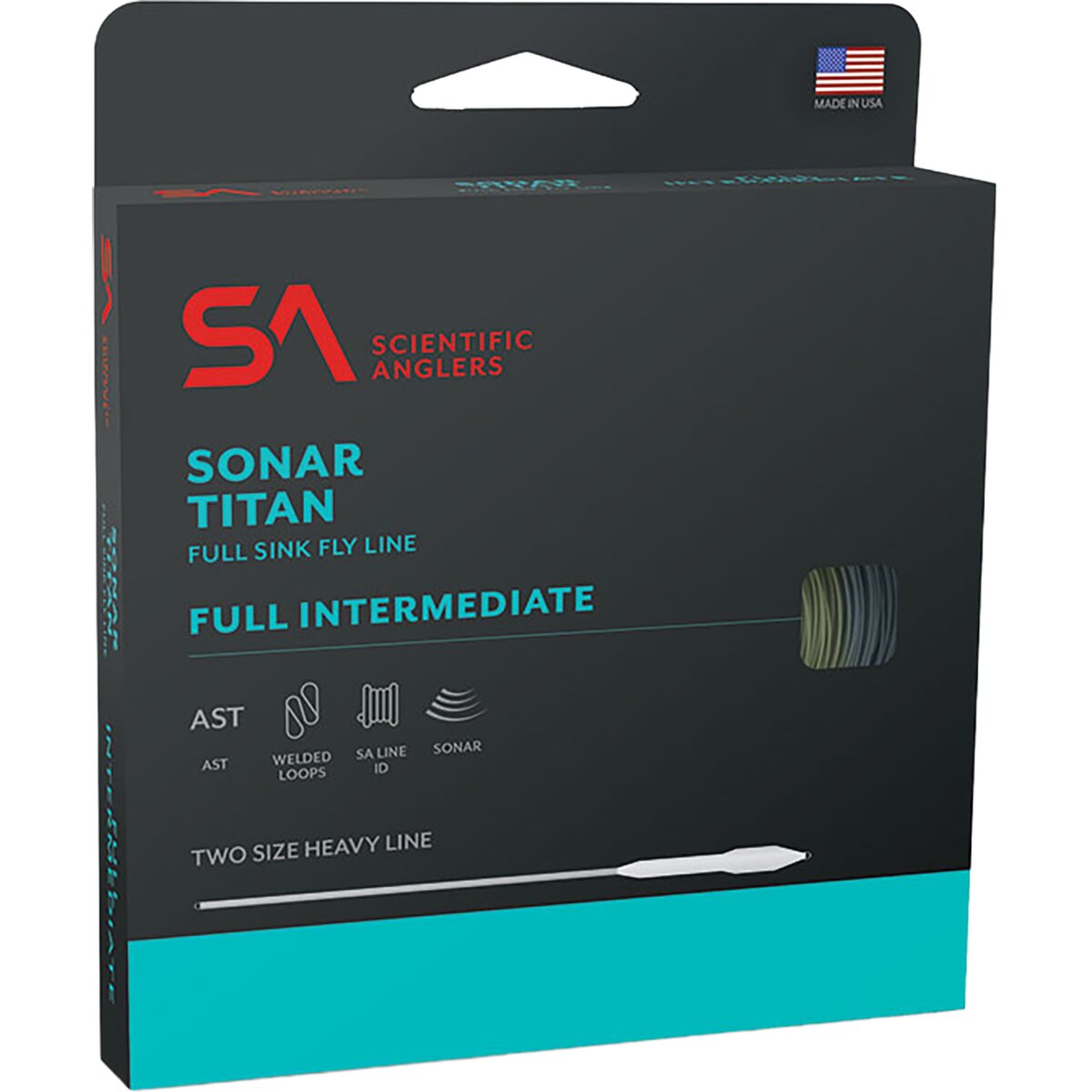 Image of Scientific Anglers Sonar Titan Full Intermediate Fly Line Blue/Pale Green, WF-8-I