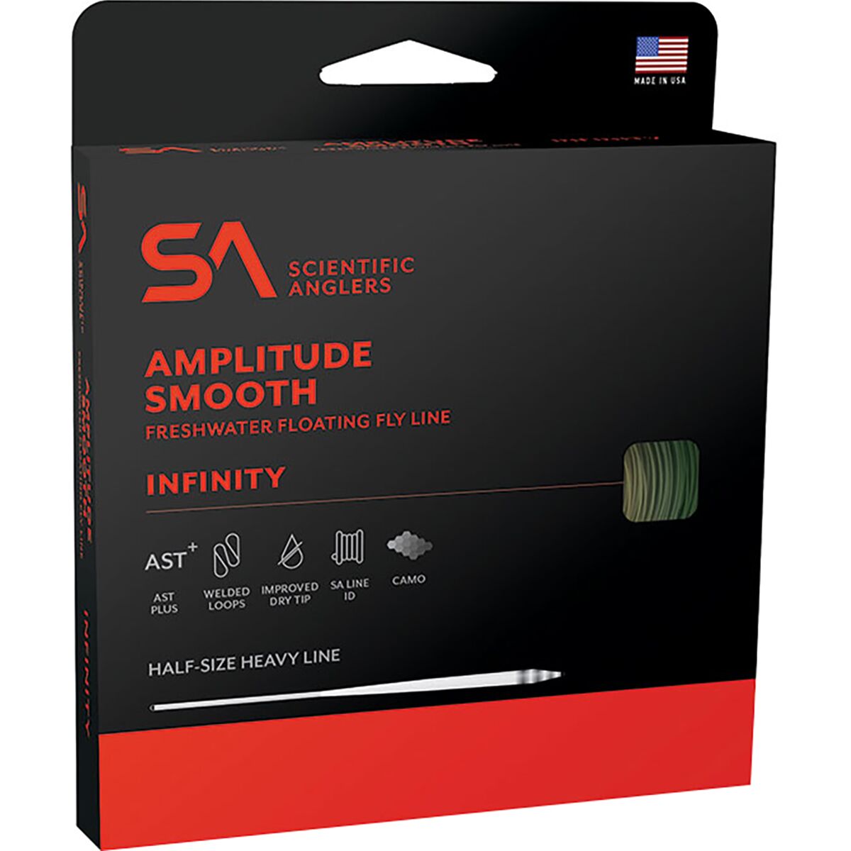 Image of Scientific Anglers Amplitude Smooth Infinity Taper Fly Line Camo-Bamboo/Buckskin/Dark Willow, WF-4-F