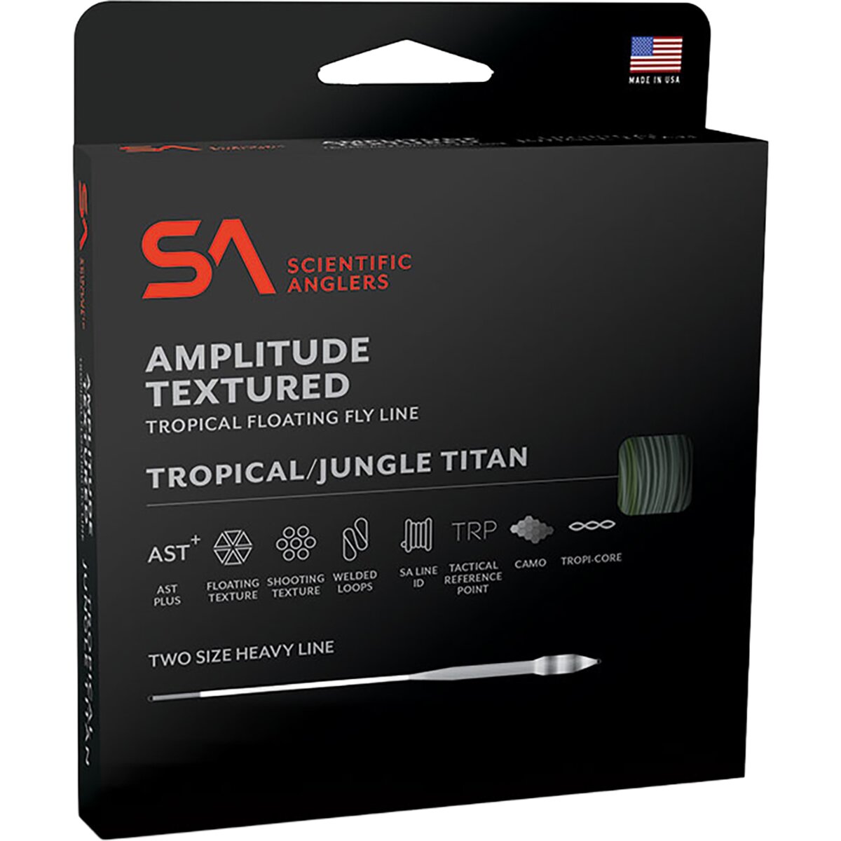 Image of Scientific Anglers Amplitude Tropical Titan Long Fly Line Black/Dark Turtle Grass/Horizon, WF-8-F