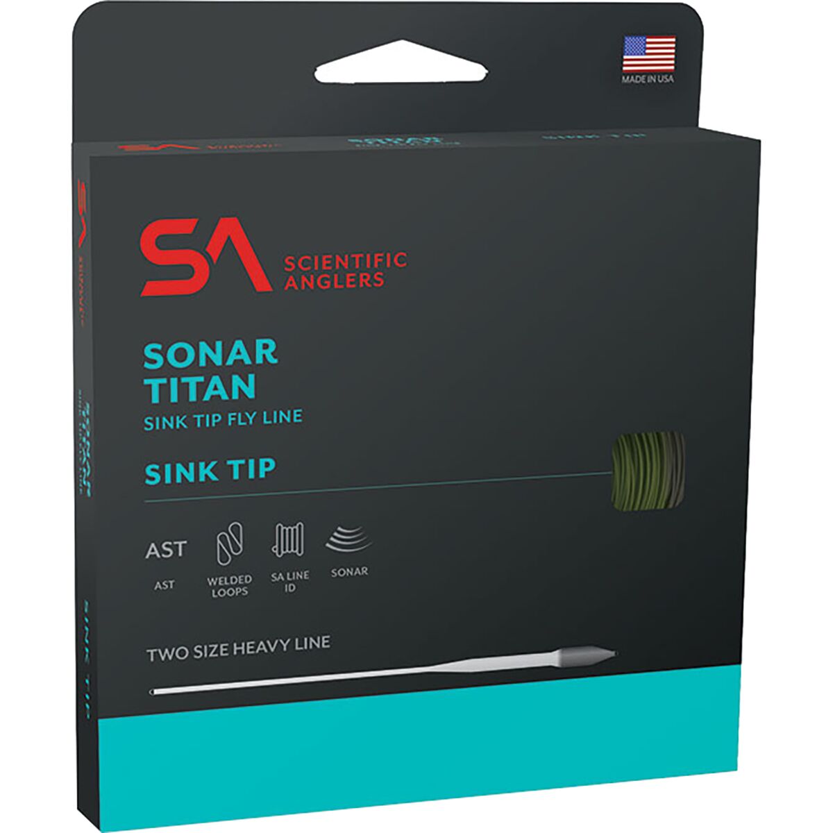Image of Scientific Anglers Sonar Titan Sink Tip Fly Line Willow/Moss/Dark Green, TYPE III WF-6-F/S