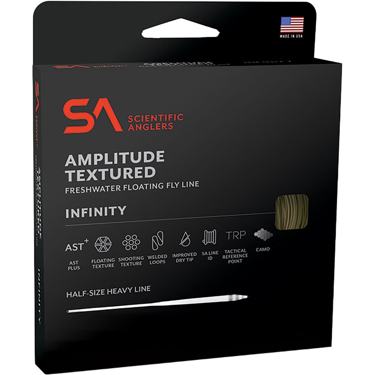 Image of Scientific Anglers Amplitude Infinity Textured Fly Line Bamboo/Buckskin/Dark Willow, WF6F