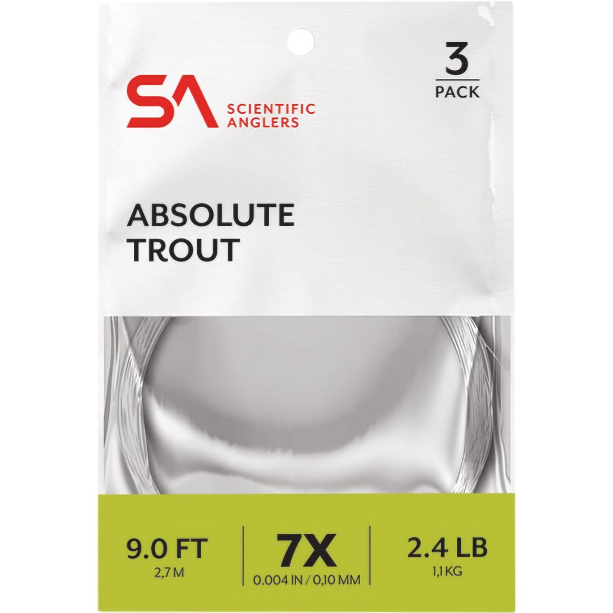 Scientific Anglers Absolute Trout - 9' - 3 Pack Clear, 0x