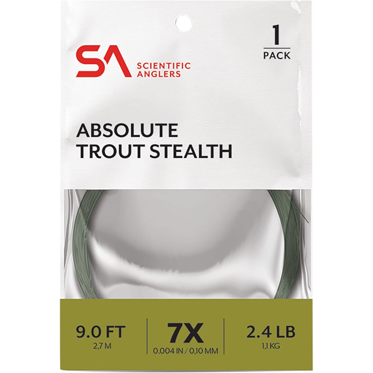 Scientific Anglers Absolute Trout Stealth Green, 9ft/7X