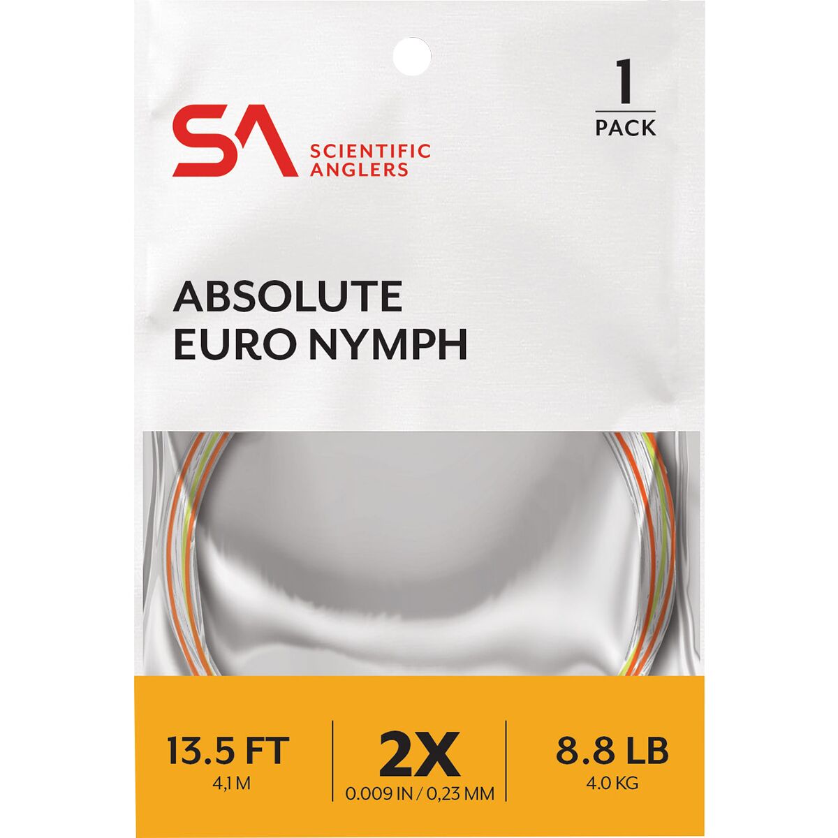 Scientific Anglers Scientific Anglers Absolute Euro Nymph White/Orange/Green, 2x/13.5ft
