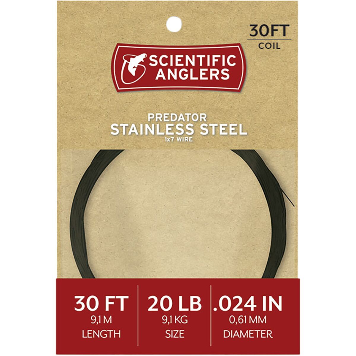 Scientific Anglers 30ft 1X7 Stainless Black Nylon Coated Wire Black, 45lb