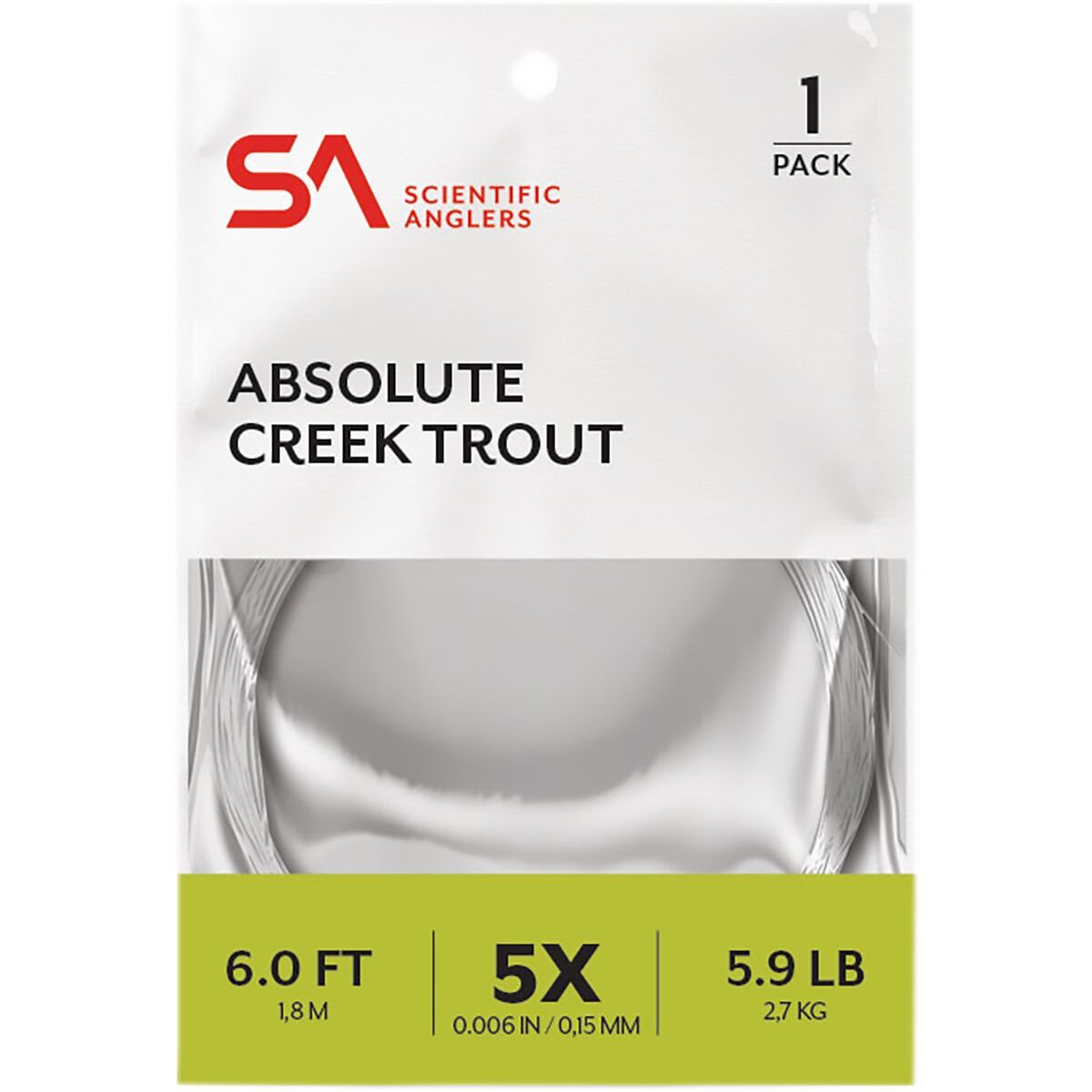 Image of Scientific Anglers 6ft Absolute Creek Trout Leader Clear, 5X