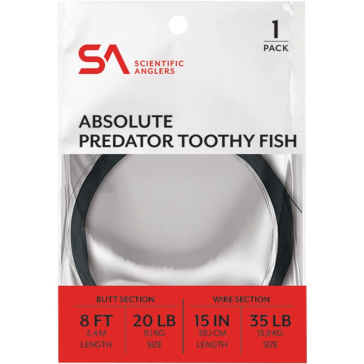 Image of Scientific Anglers Absolute Predator Toothy Fish Leader Black, 35lb