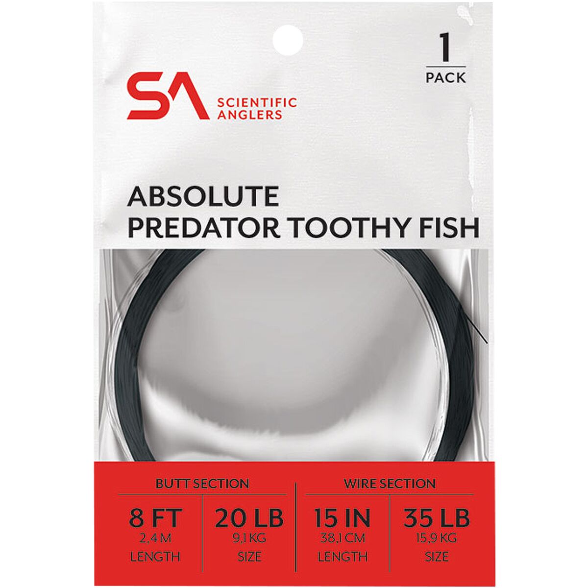 Image of Scientific Anglers Absolute Predator Toothy Fish Leader Black, 35lb