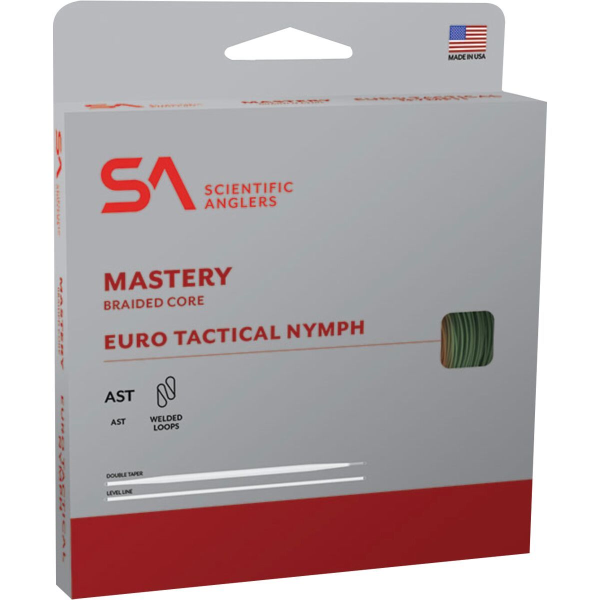 Scientific Anglers Mastery Euro Tactical Nymph Braided Core Mist Green/Orange, Double Taper