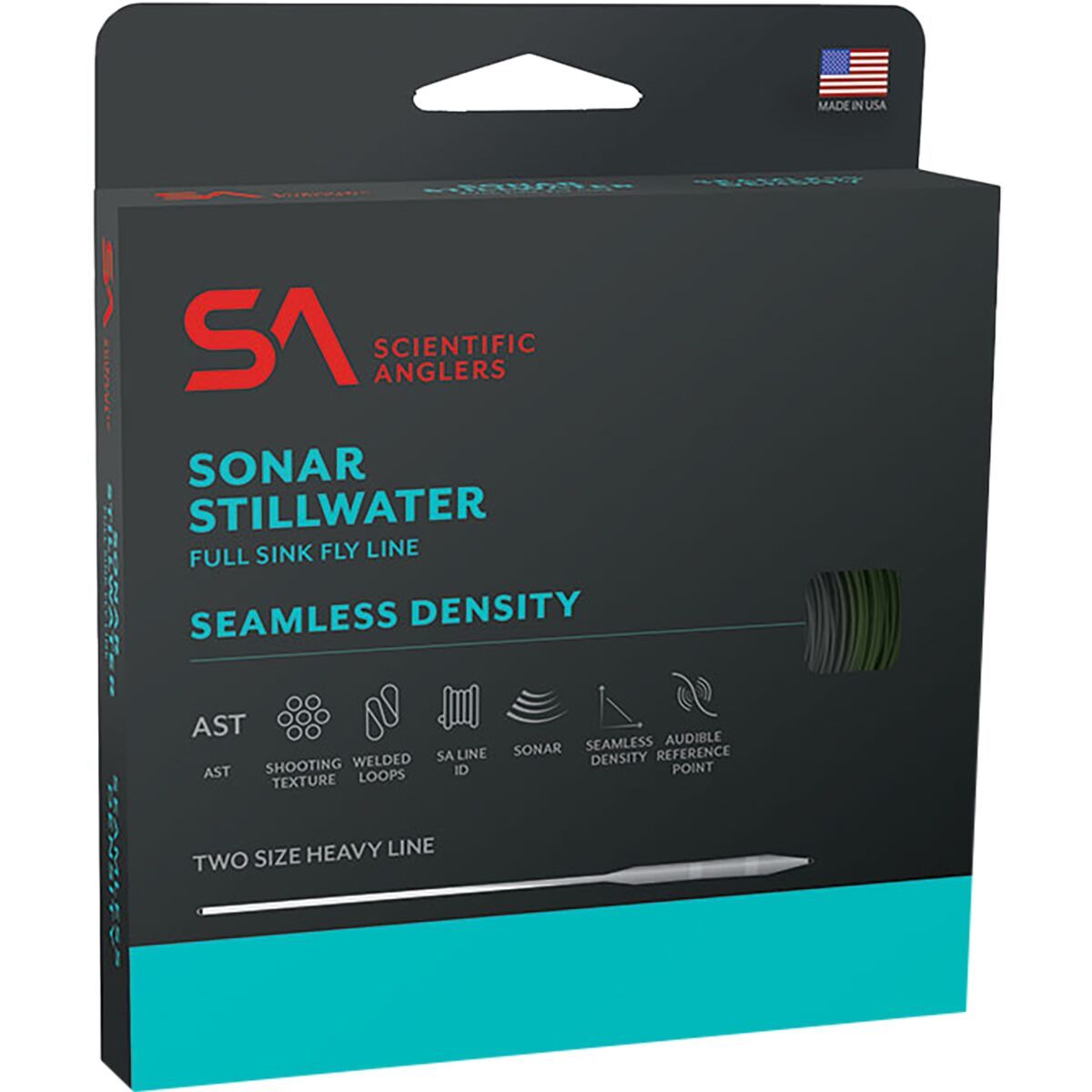 Scientific Anglers Sonar Stillwater Parabolic Sink Fly Line Dark Green/Charcoal/Dark Green, WF-5-S