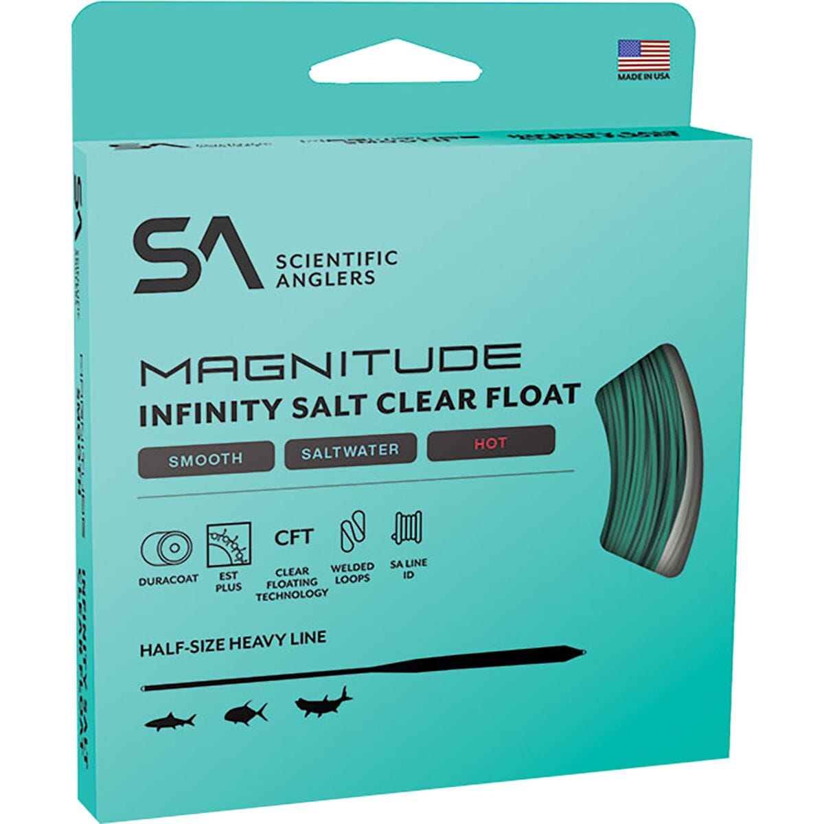 Image of Scientific Anglers Magnitude Smooth Infinity Salt 12ft Clear Float Tip Line Aqua/Clear, WF-7-F