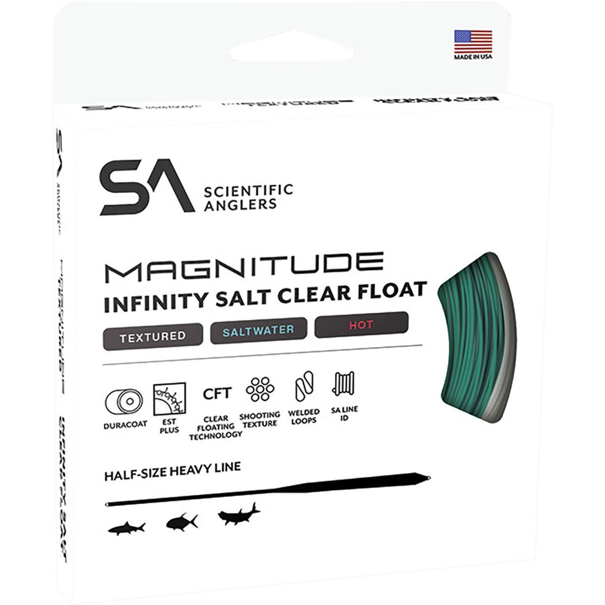 Image of Scientific Anglers Magnitude Textured Infinity Salt 12ft Clear Float Tip Line Aqua/Clear, WF-7-F