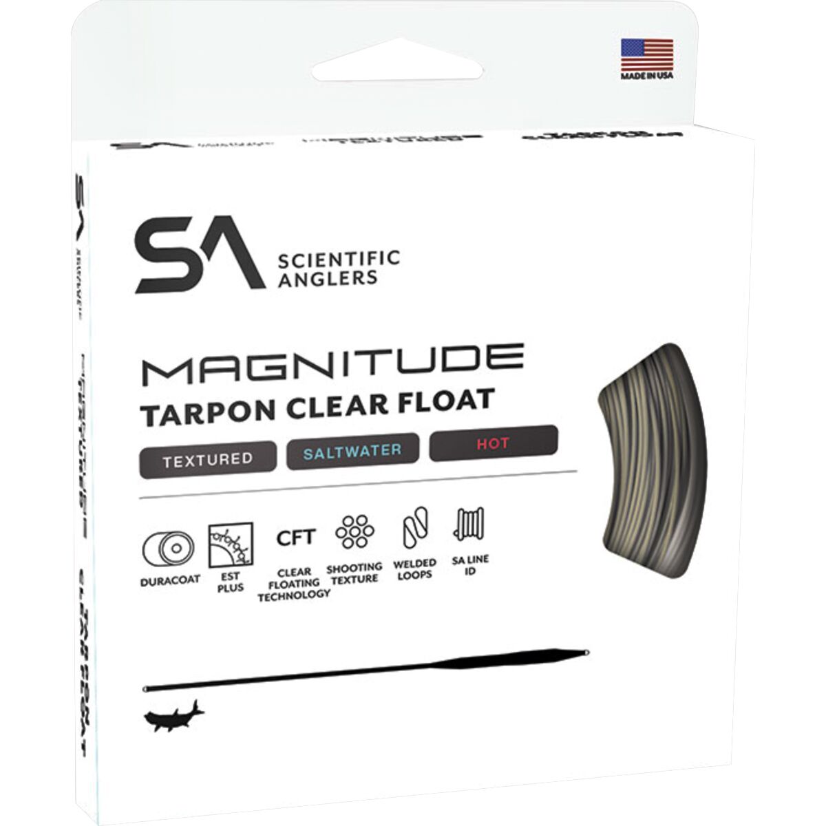 Image of Scientific Anglers Magnitude Textured Tarpon 12ft Clear Float Tip Line Sand/Clear, WF-10-F