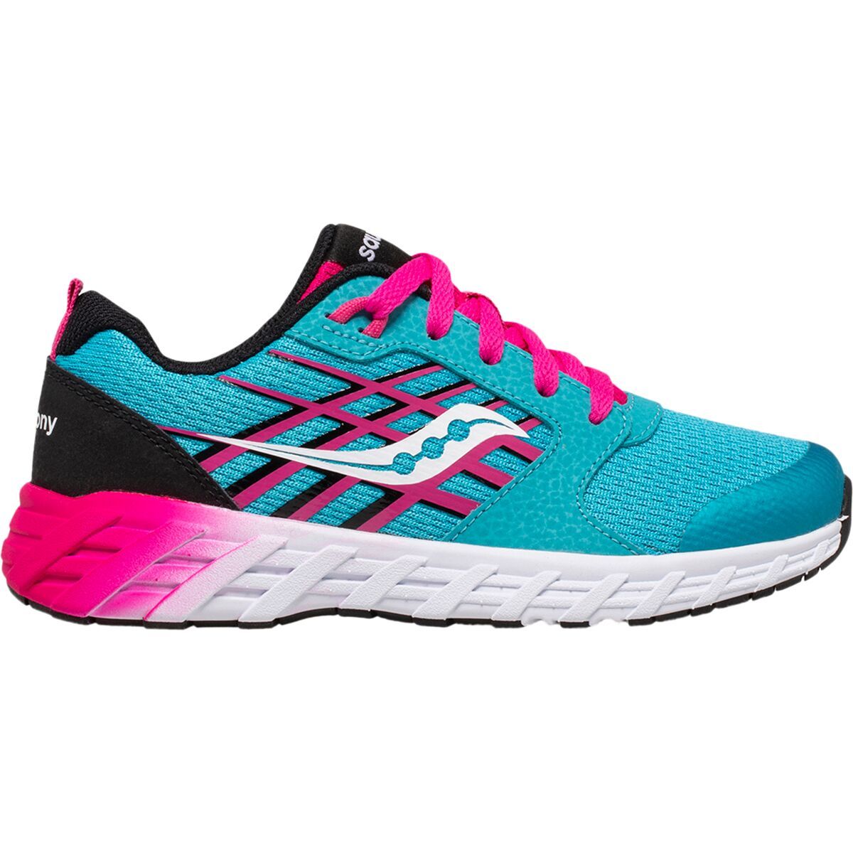 Backcountry Saucony Wind 2.0 Shoe - Kids' Turq/Pink/Black, 5.0