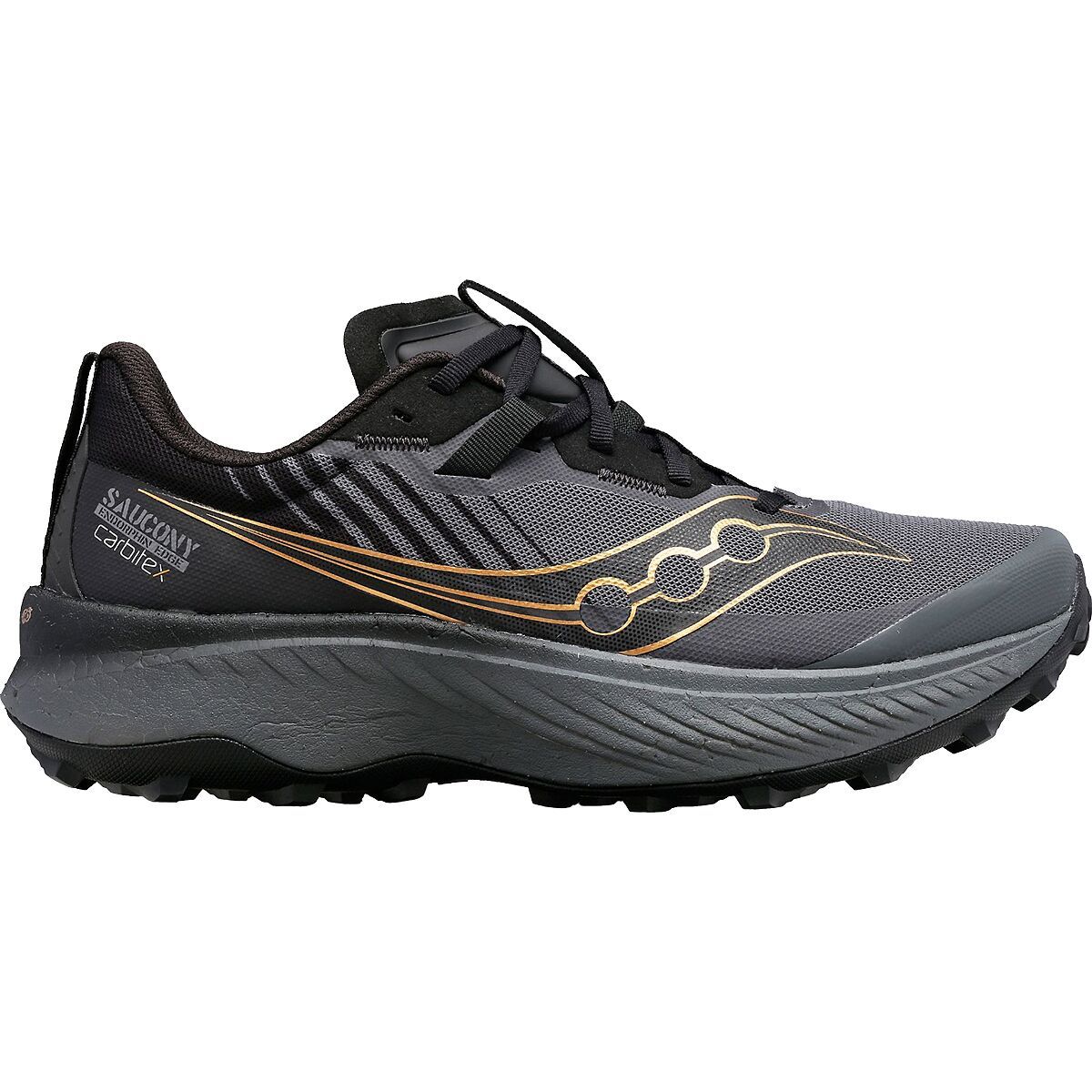 Saucony Endorphin Edge Trail Running Shoe - Men's Black/Goldstruck, 12.0