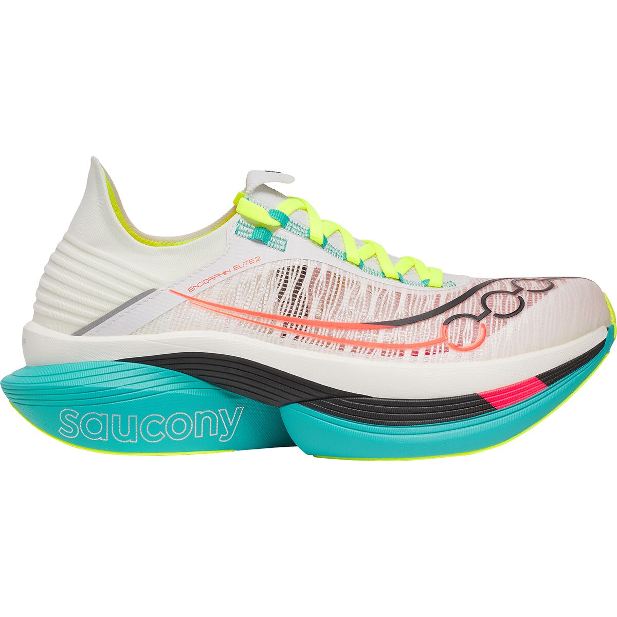 Image of Saucony Endorphin Elite 2 Running Shoe White/Mutant, 12.0