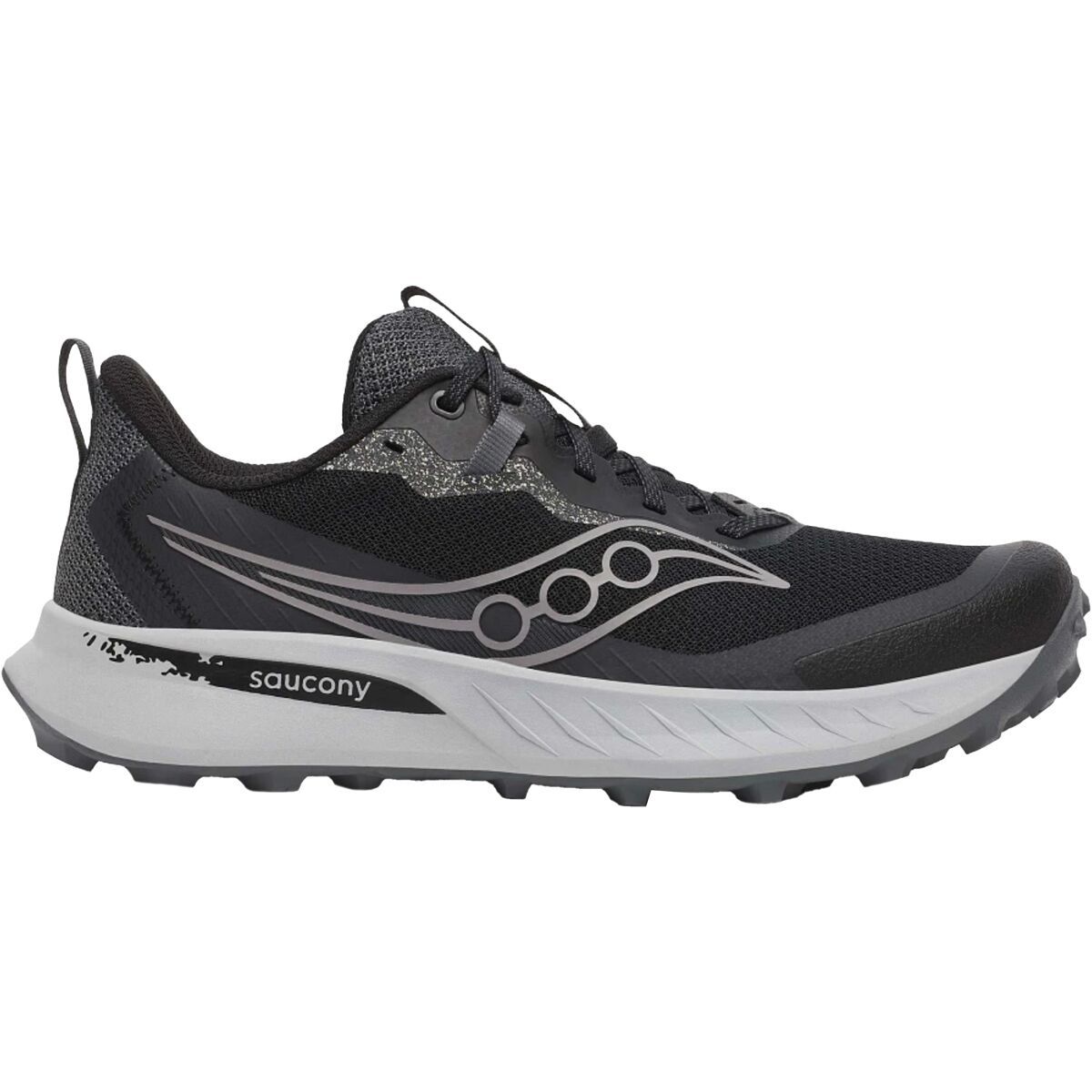 Image of Saucony Peregrine 15 Running Shoe - Men's Black/Shadow, 10.5
