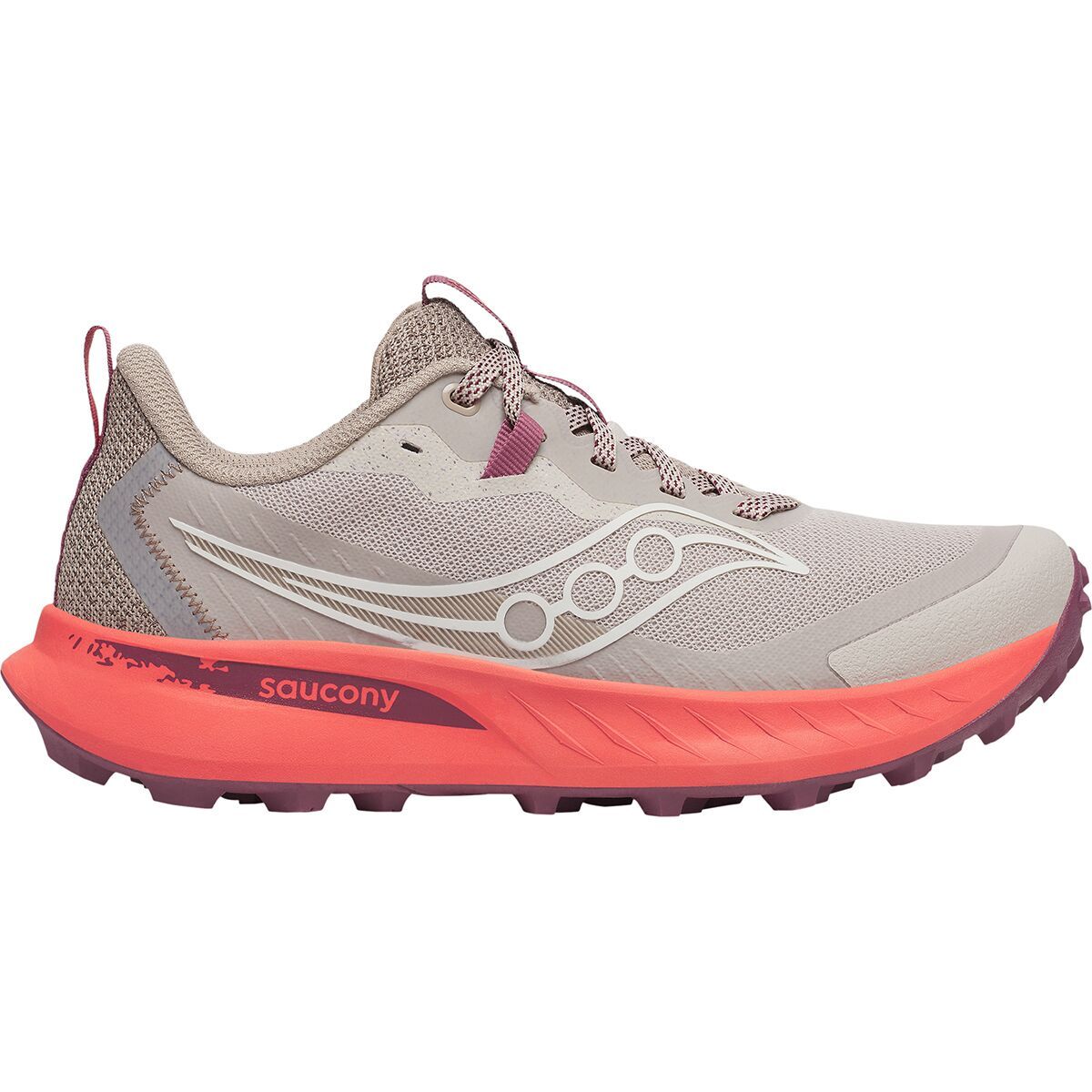 Image of Saucony Peregrine 15 Running Shoe - Women's Oat/Salmon, 7.0
