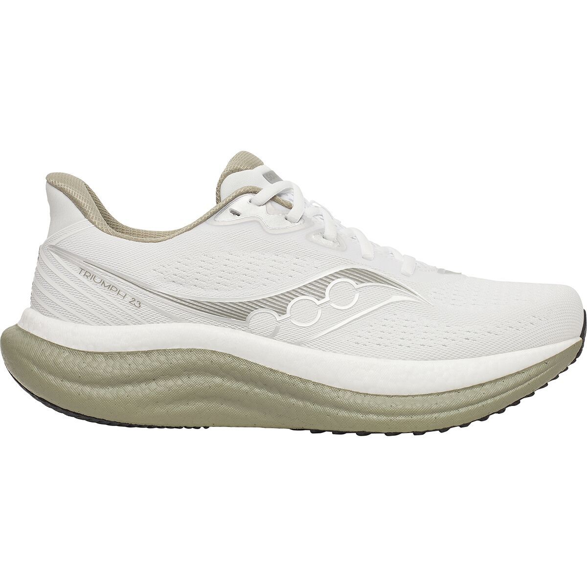 Image of Saucony Triumph 23 Running Shoe - Men's White/Laurel, 12.0